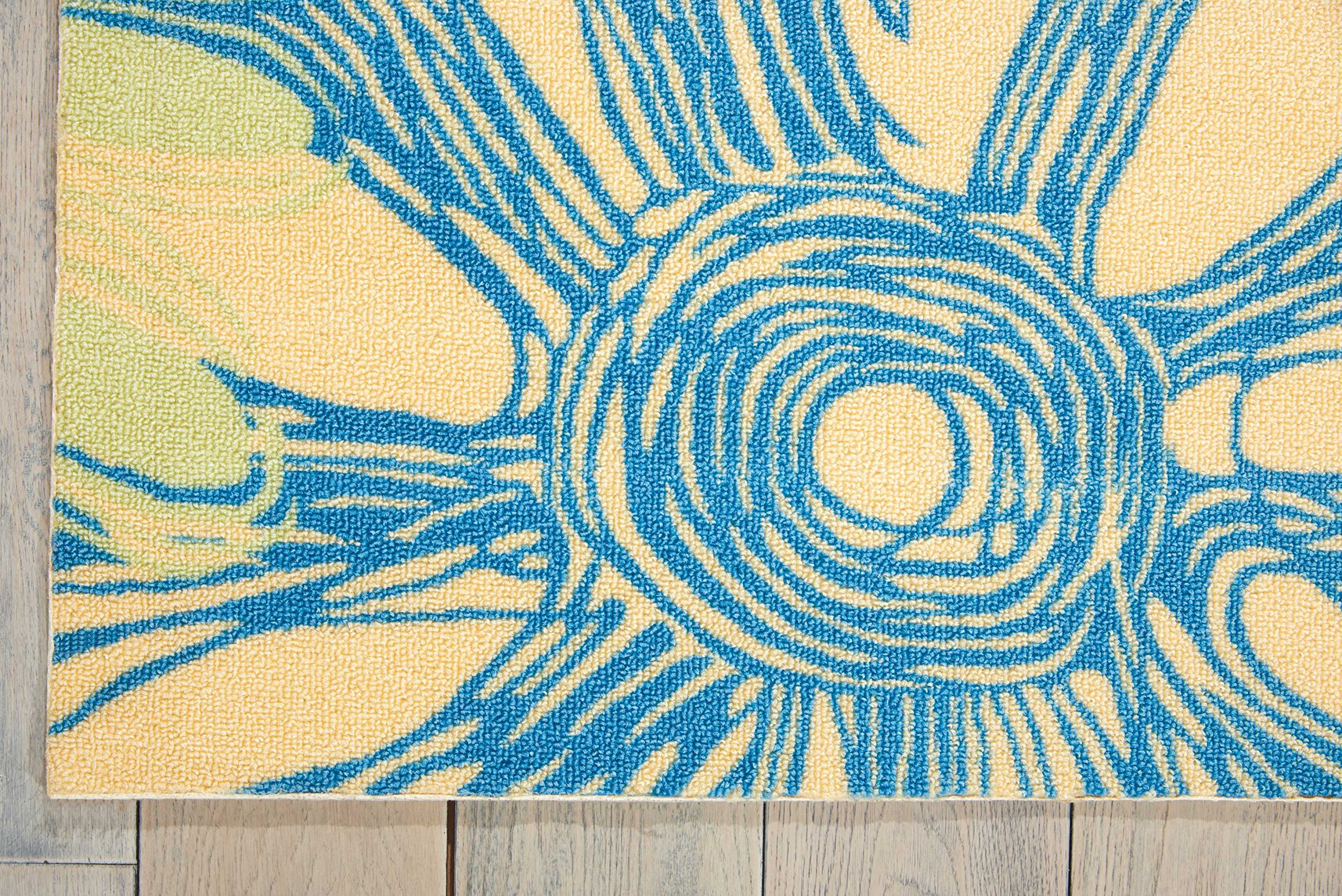 Nourison 10' x 13' Indoor/Outdoor Area Rug - Blue, Easy to Clean, Non-Shedding, Soft & Durable - Perfect for Bedroom, Living Room, Dining Room, Kitchen, Patio & Deck Decor