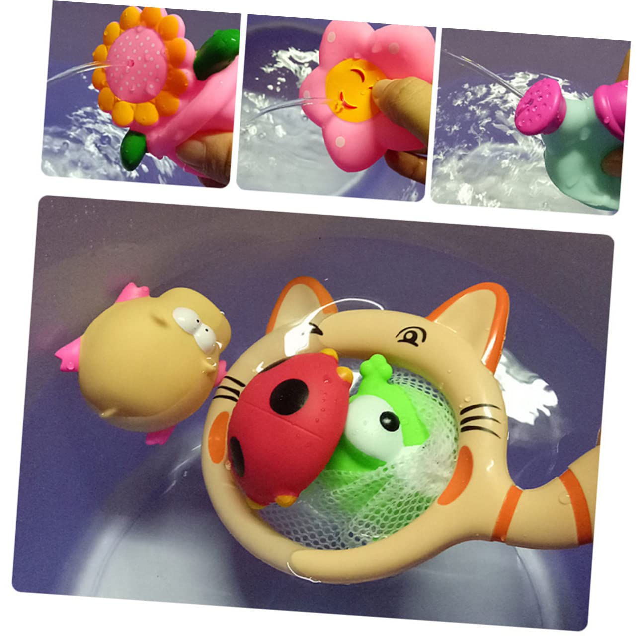 VICASKY 12 Pcs Cute Kitten & Sea Animal Bath Toys Set - Non-Toxic Bathtub Toys for Toddlers & Kids - Fun Bath Time Play for Baby Boys & Girls - Perfect for Sensory Play & Early Learning Development