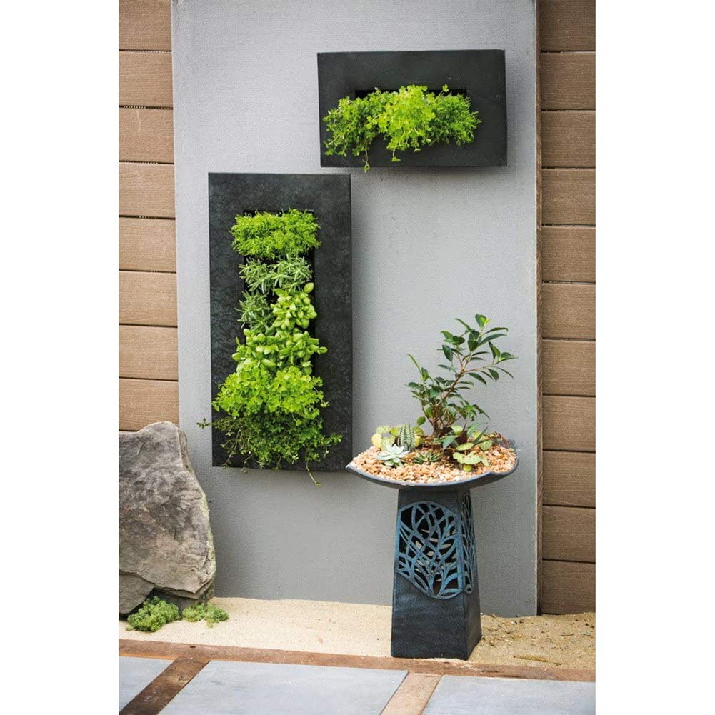 Modern Galvanized Steel Wall Planter for Succulents - Rust Zinc Finish, 12 Pocket Vertical Garden - Perfect for Indoor/Outdoor Home Decor, Living Room, Balcony & Office Spaces