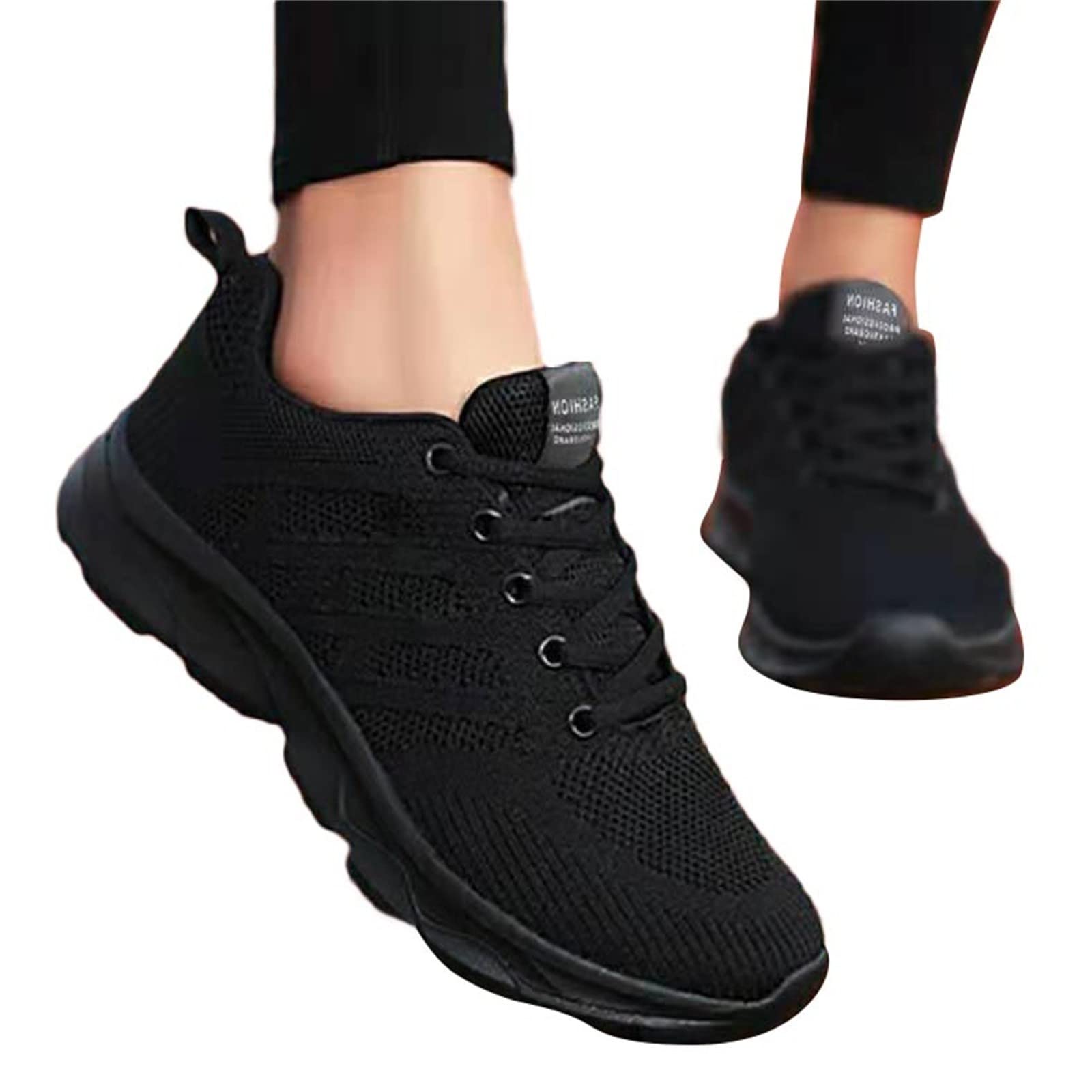 Women's Running Shoes - Lightweight Black Hiking & Gym Trainers for Fitness, Trekking, Walking - Summer Sports & Leisure Footwear - Perfect for Jogging, Workouts & Outdoor Activities