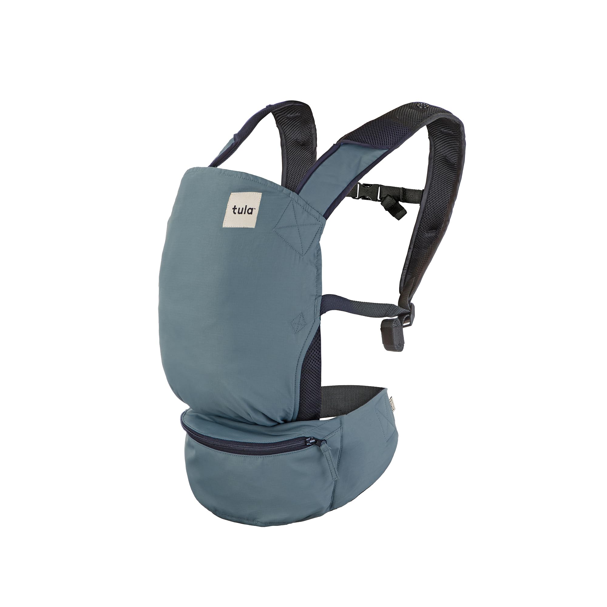 Tula Lite Compact Baby Carrier - Ultra Lightweight & Ergonomic for Travel - Adjustable Positions 12-30 lbs - Slate Gray - Perfect for Hiking, Shopping & Everyday Use with Convenient Carry Pouch
