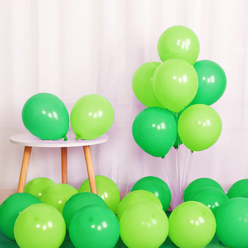 100 Pack 12 Inch Green & Lime Green Latex Balloons - Premium Party Decorations for Birthday, Wedding, Baby Shower, Bridal, Bachelorette & Anniversary Celebrations - Perfect for Indoor & Outdoor Party Decor