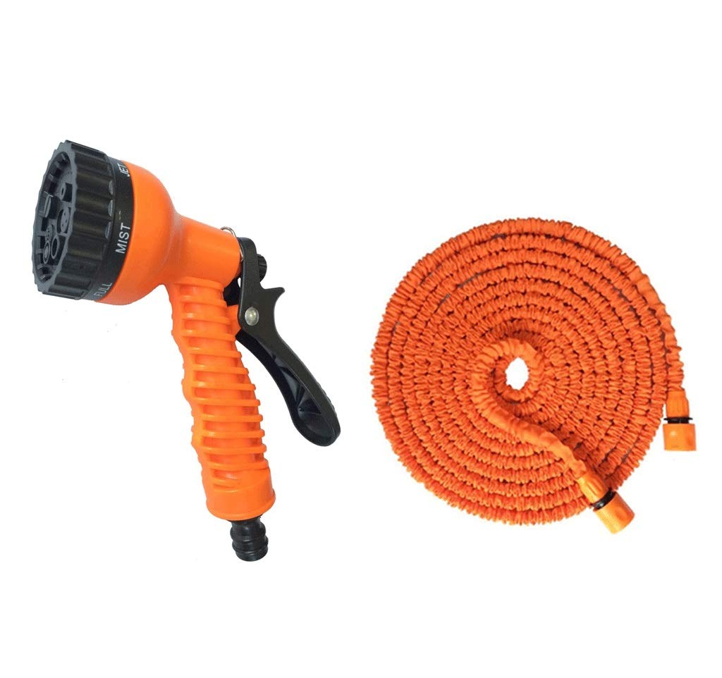 **30m Telescopic Expandable Water Hose - High Pressure Magic Hose for Car Washing, Home Garden, Multi-Purpose Outdoor Use - Durable & Lightweight Orange Water Pipe Tool Set**