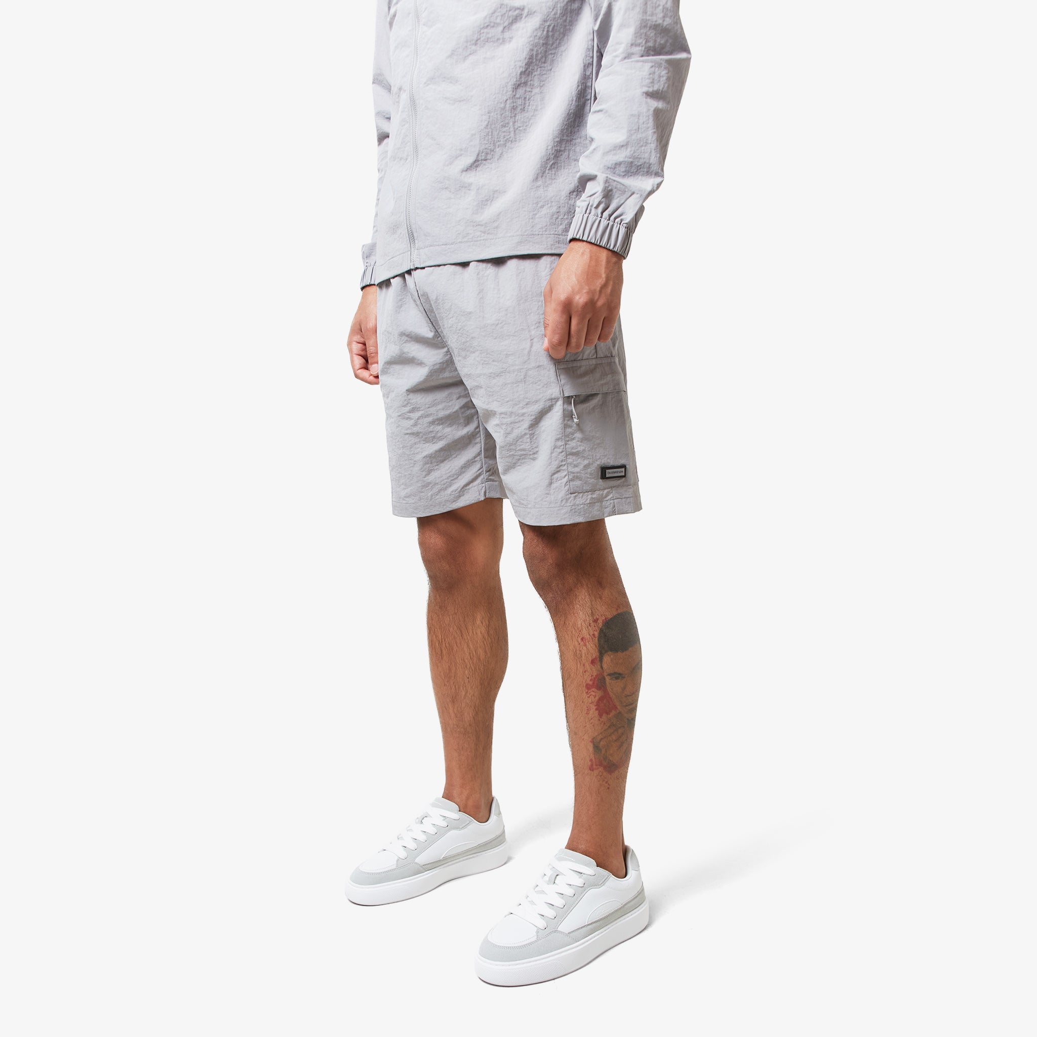Crinkle Nylon Shorts for Women - Frost Grey Color | Comfortable Stretchable Casual Shorts for Summer, Gym, Yoga & Outdoor Activities