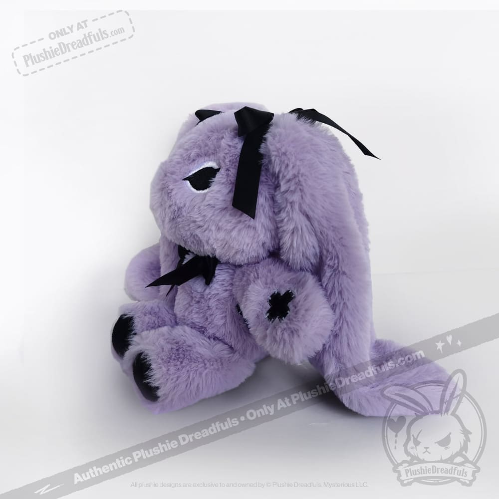 Goth Rabbit Plush Stuffed Animal - Soft Dark Aesthetic Plushie Dreadfuls for Gothic Decor, Bedroom Cuddling & Alternative Gift Ideas