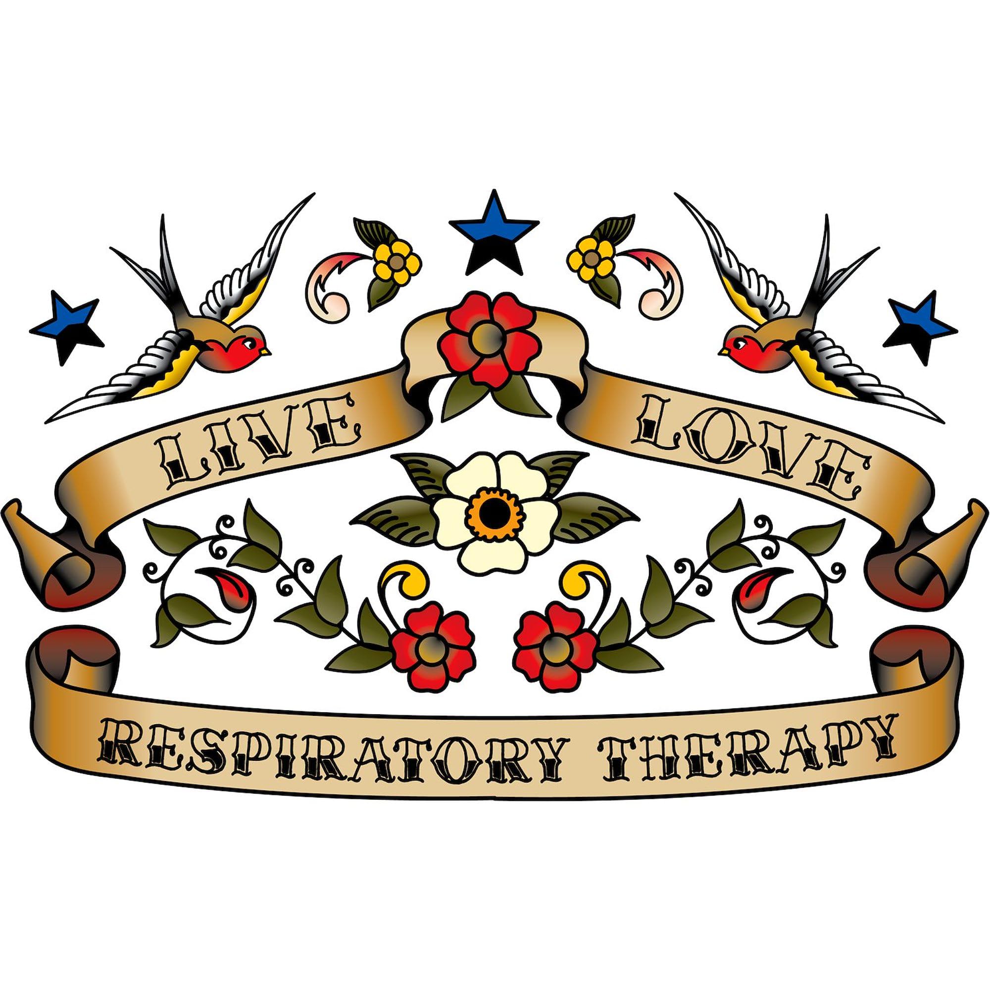 Live Love Respiratory Therapy Oval Sticker - Waterproof Vinyl Decal for Cars, Laptops & Windows - Perfect for Nurses, Medical Students & Healthcare Workers