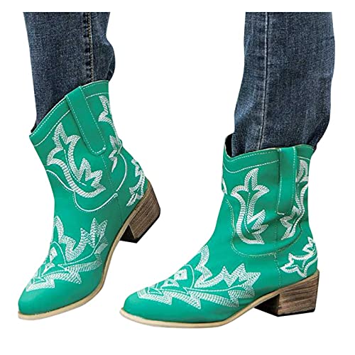 Zieglen Women's Winter Boots - Pointed Toe Slip On Ankle Boots for Snow, Motorcycle & Western Style | Warm & Stylish Cold Weather Footwear for Outdoor Activities, Riding & Casual Wear