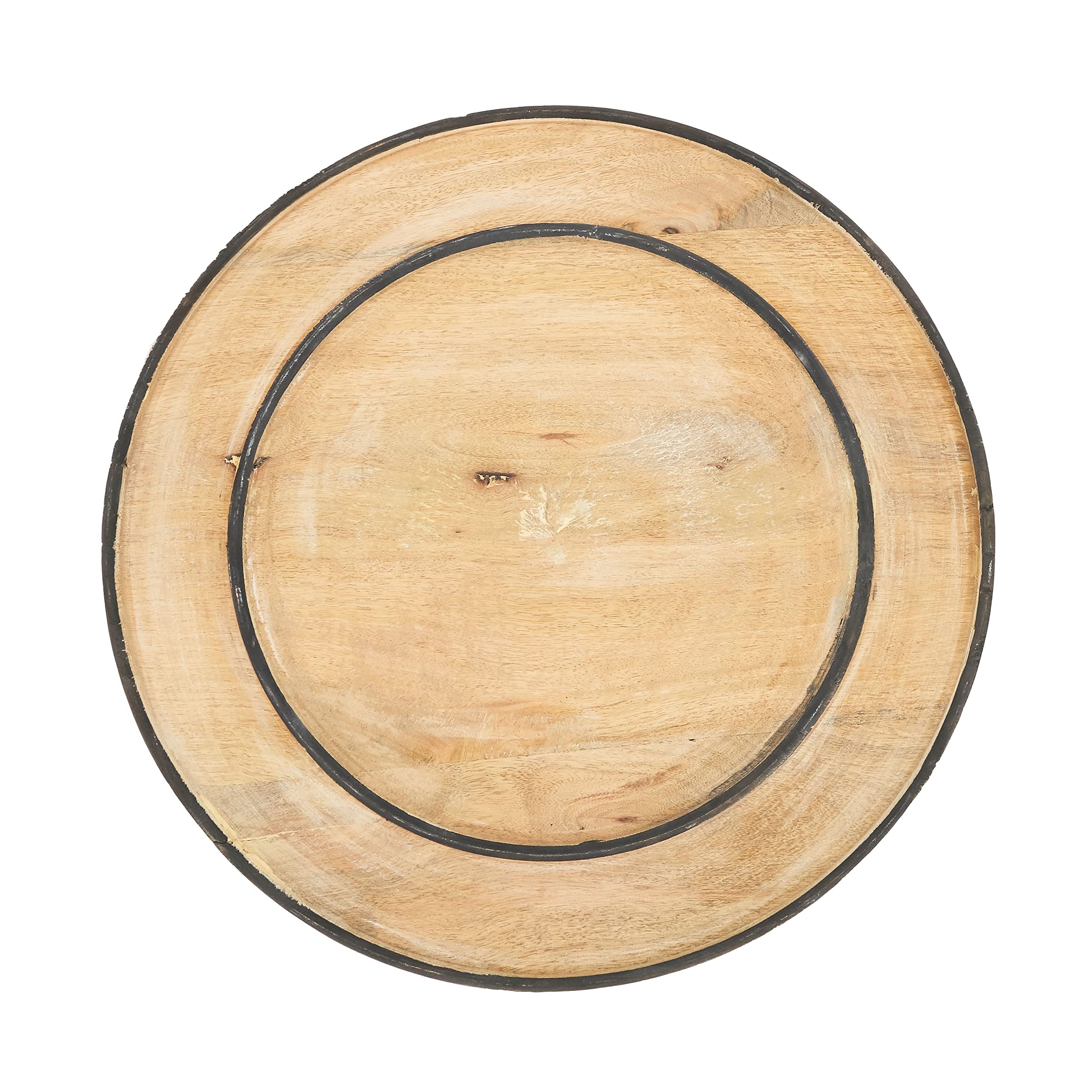Elegant Wooden Charger Plates Set of 4 - Rustic Dinnerware for Weddings, Parties & Holiday Tablescapes