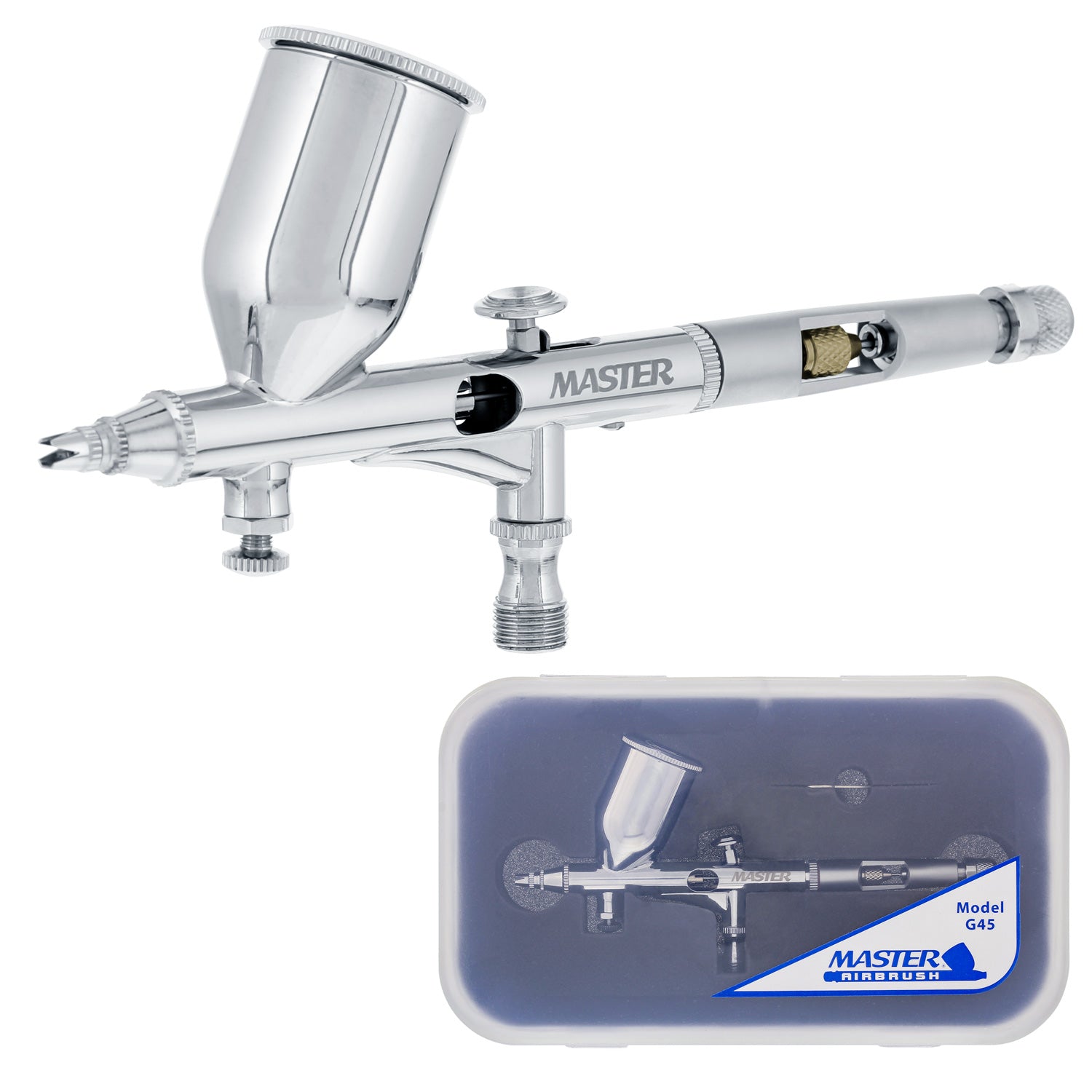 Professional G45 Dual Action Gravity Feed Airbrush - High Precision 0.2mm Nozzle & 1/2 oz Cup - Perfect for Model Painting, Cake Decorating & Automotive Detailing