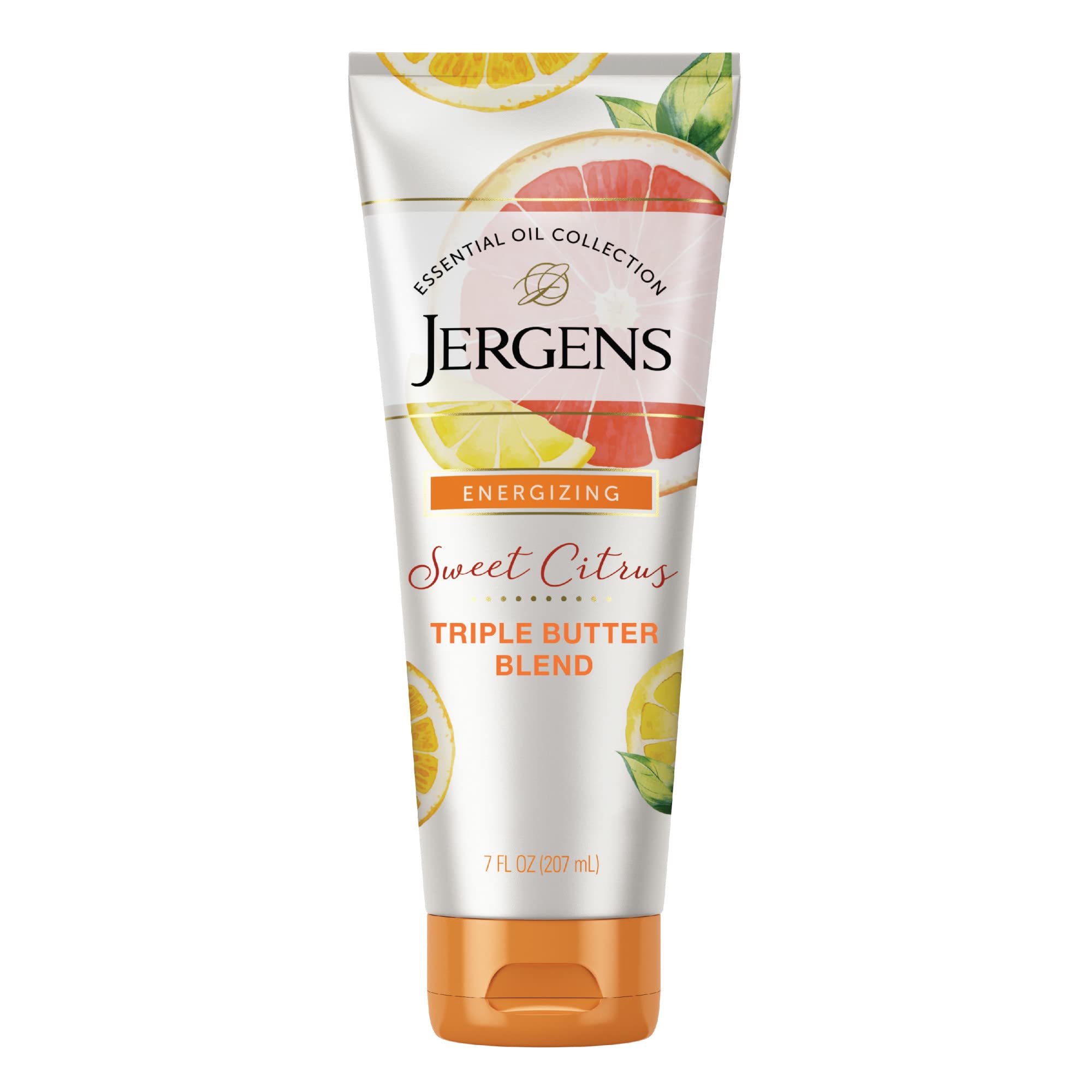 Jergens Sweet Citrus Body Butter - Hydrating Hand & Body Lotion for Women with Essential Oils | 7 Oz | Deep Moisturizer for Dry Skin | Perfect for Daily Use & Spa Nights