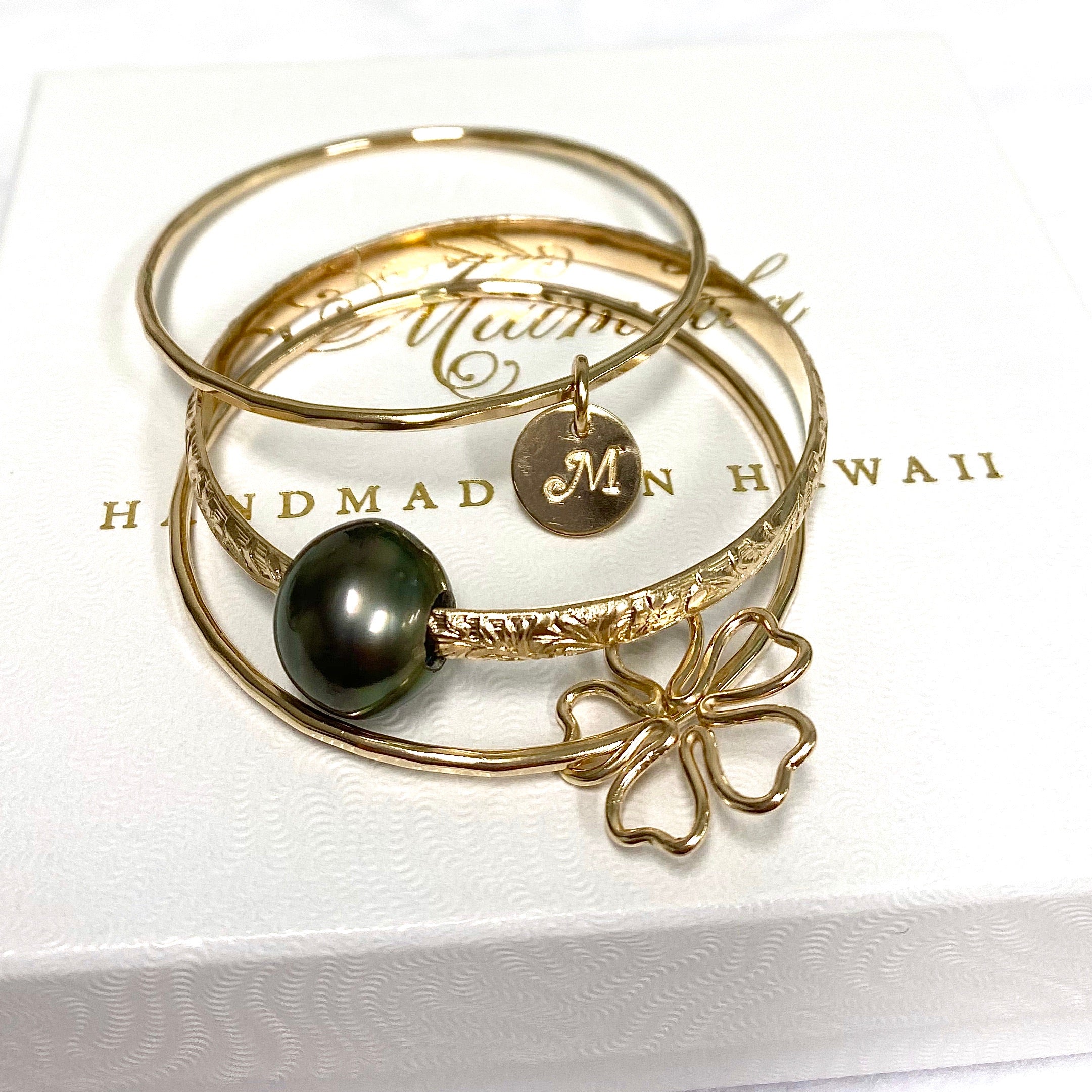 Exquisite Tahitian Pearl Princess Bangles Set (B490) - Elegant Jewelry for Women, Perfect for Weddings, Parties & Special Occasions