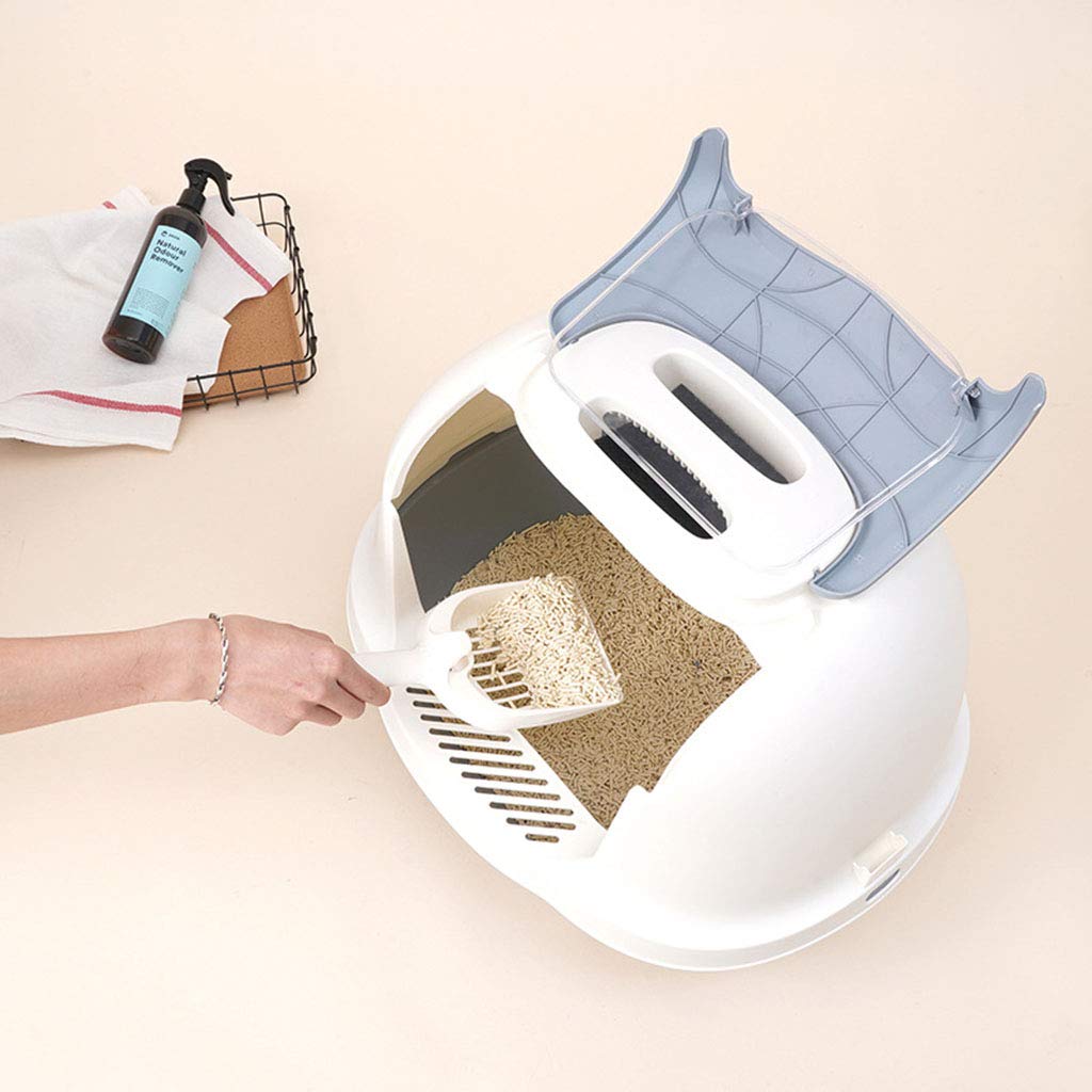 Large Covered Litter Box with Door & High Sides - Includes Free Cat Litter Scoop - Odor Control & Privacy for Indoor Cats - Perfect for Small Spaces & Multi-Cat Households