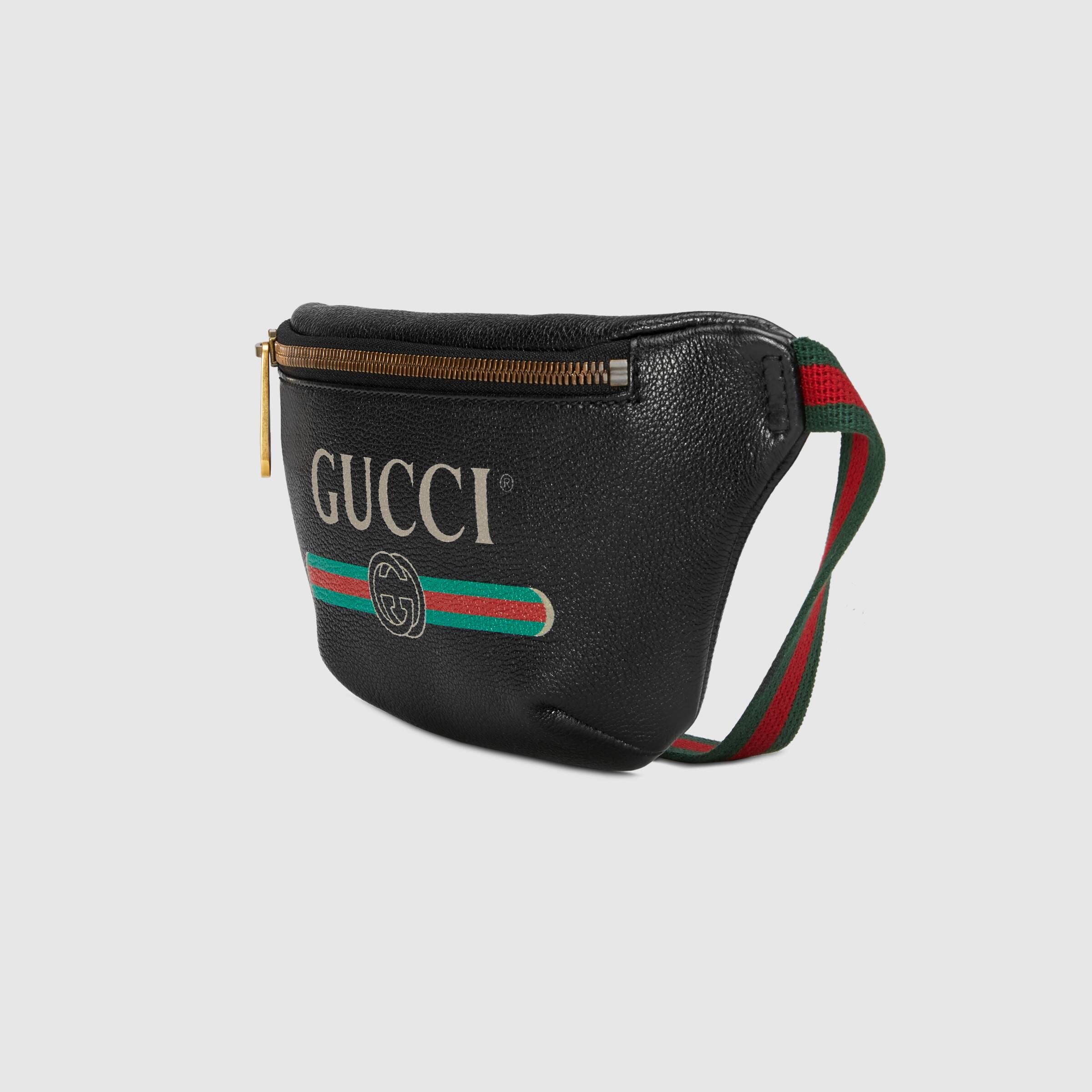 Gucci Print Small Belt Bag Black - Stylish Waist Pack for Women, Men | Perfect for Travel, Concerts & Everyday Use