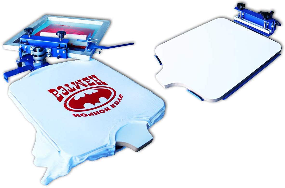 INTBUYING Manual Silk Screen Printing Press - T-Shirt Printing Machine with Rotating Screen & Hinge Clamp for DIY Apparel, Fabric, and Custom Merchandise (Ideal for Small Businesses, Crafters & Home Use)