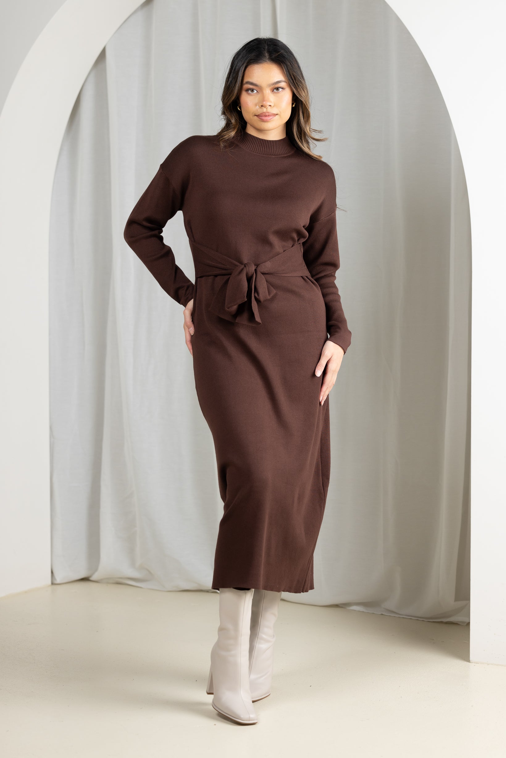 Deema Knit Dress for Women - Soft Stretchy Comfortable Casual Dress - Perfect for Office, Date Night & Everyday Wear