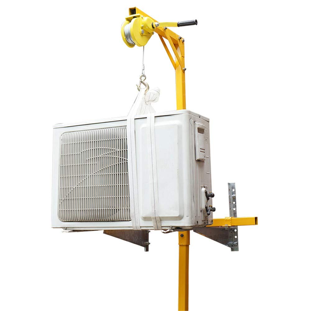 Heavy Duty Steel AC Exterior Installation Lifting Tool - Stainless Steel Air Conditioner Crane Bracket with 500LB Capacity for Outdoor Unit Mounting (Perfect for HVAC Technicians & Rooftop Installations)