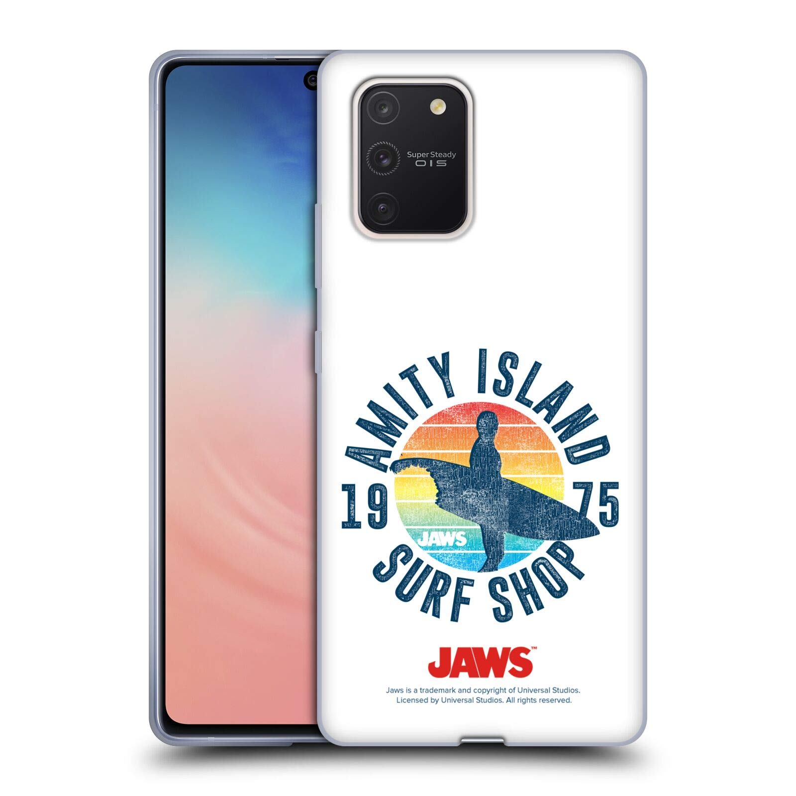 Head Case Designs Officially Licensed Jaws Surf Shop Soft Gel Case for Samsung Galaxy S10 Lite - Durable Protection for Beach, Travel & Outdoor Adventures