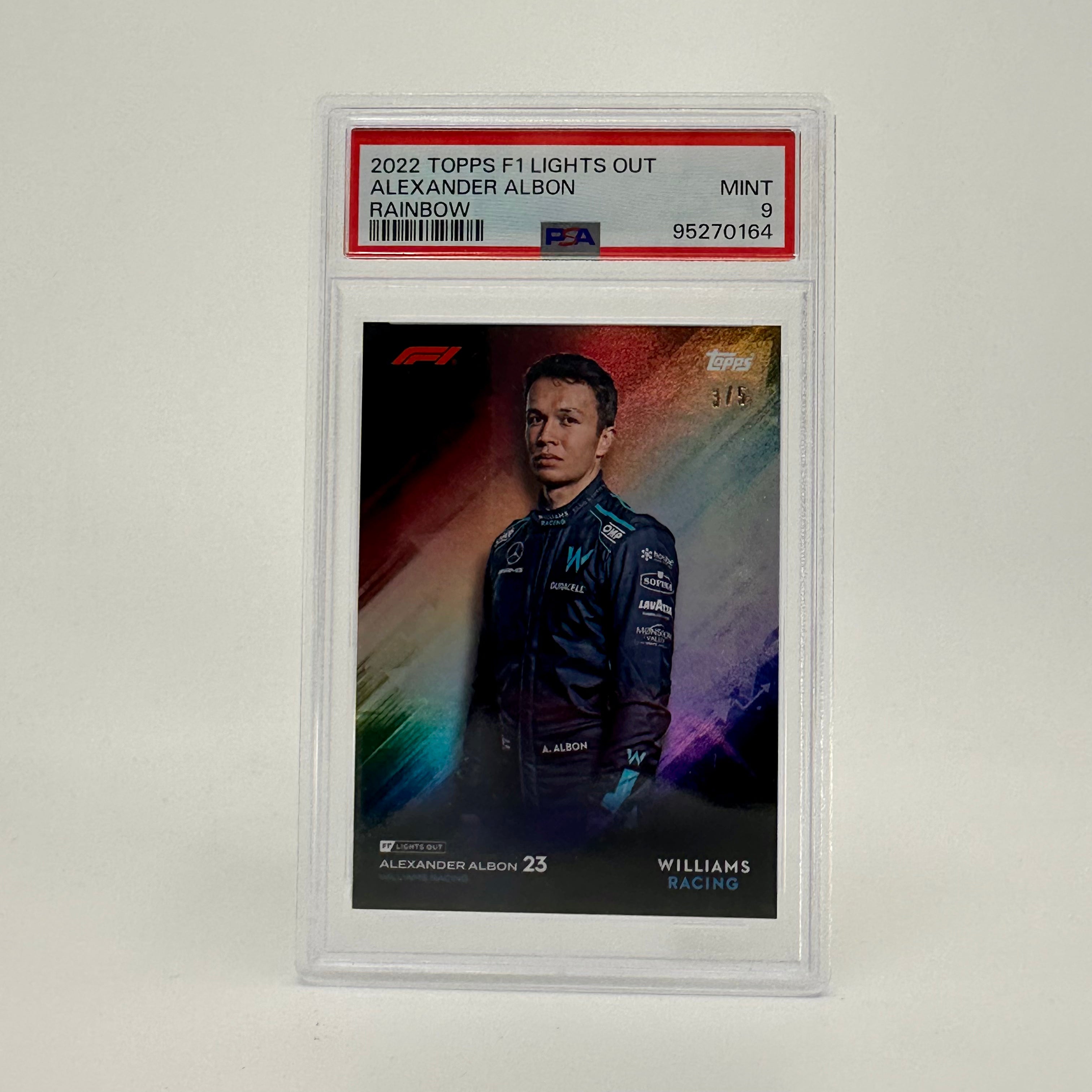 PSA 9 Alexander Albon Rainbow Trading Card - Rare Collectible for Sports Memorabilia & Trading Card Enthusiasts - Perfect for Display, Investment, and Gaming Collections