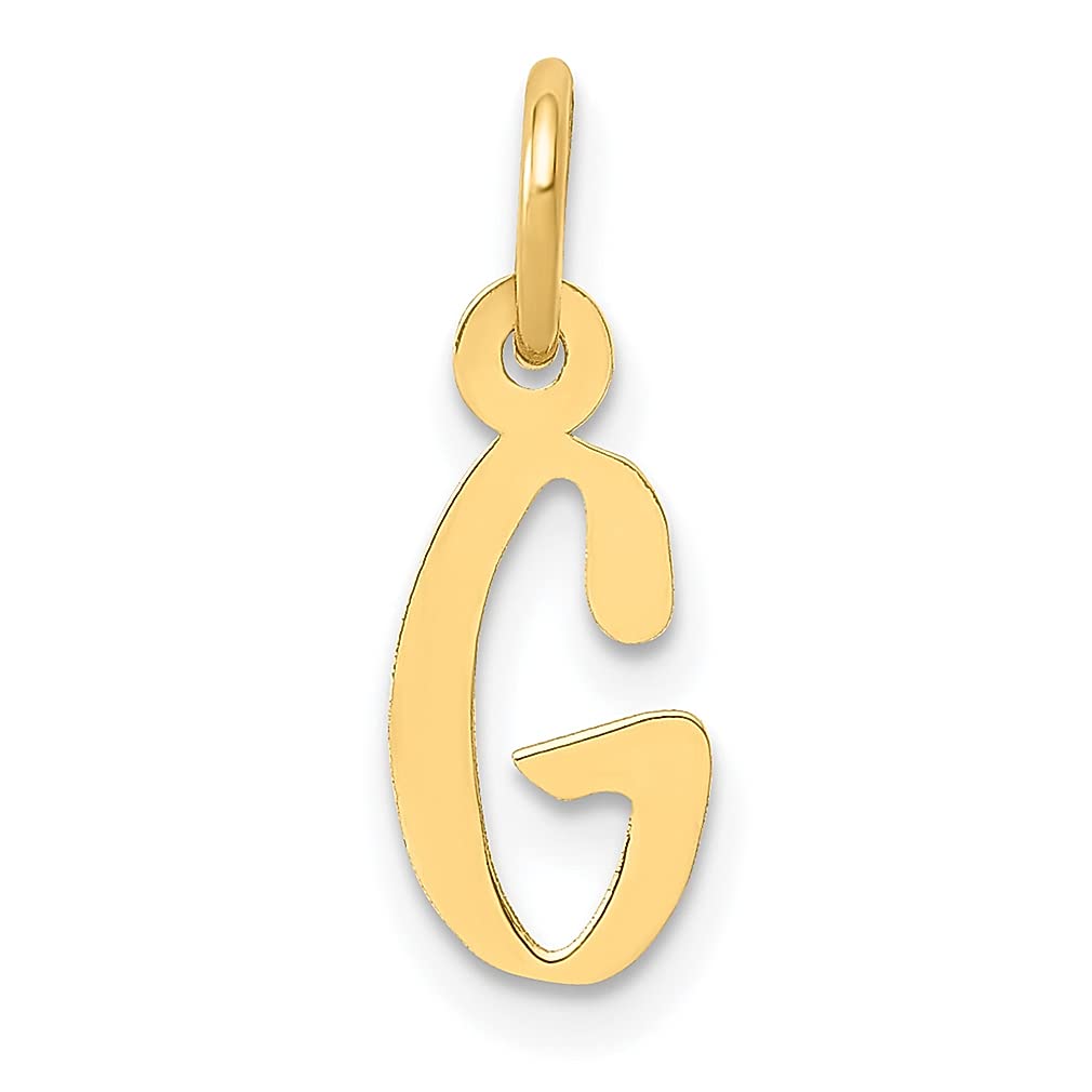 14K Yellow Gold Small Slanted Block Letter G Initial Monogram Necklace - Personalized Name Charm Pendant for Women - Elegant Fine Jewelry Gift for Her, Perfect for Birthdays, Anniversaries & Special Occasions
