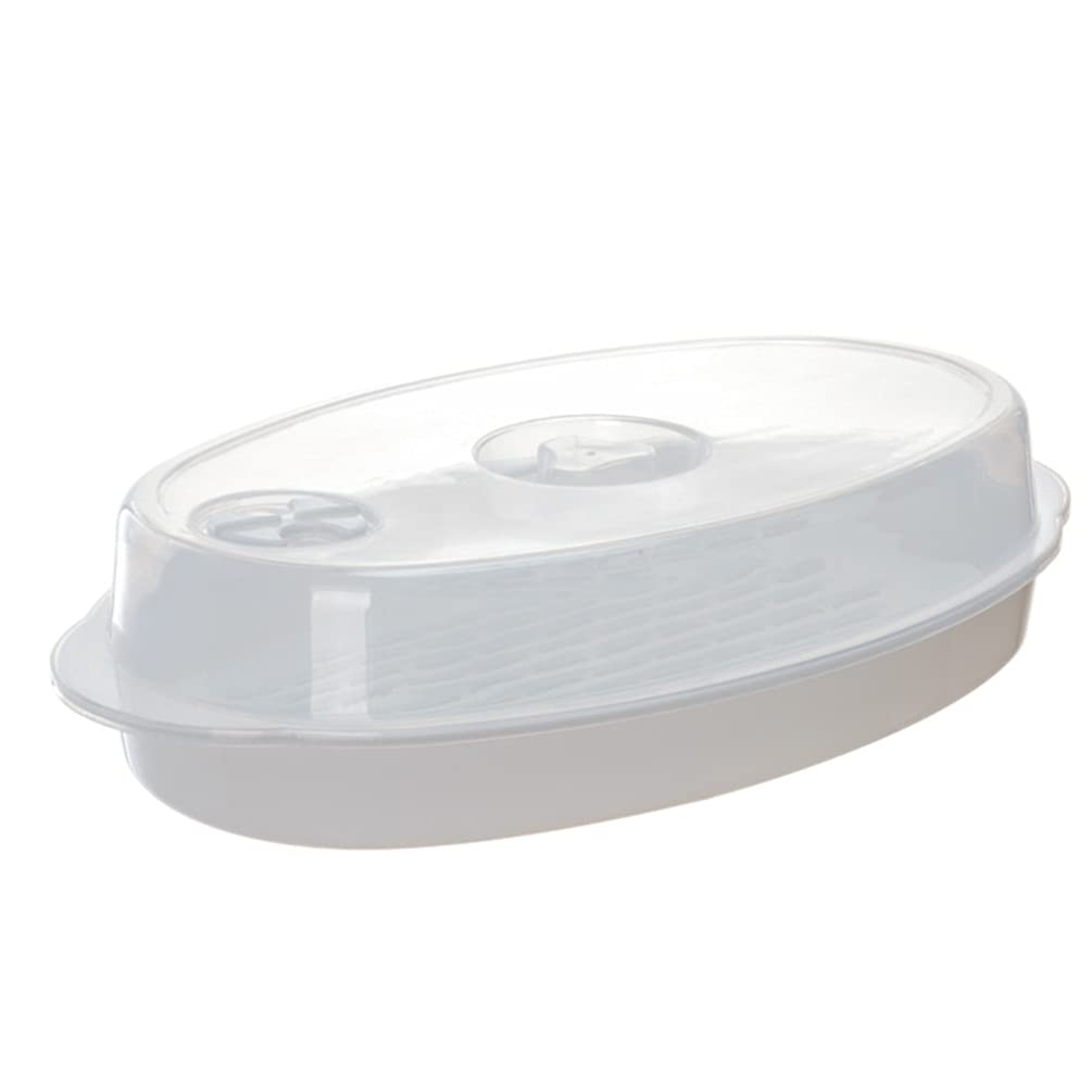 Microwave Steamer with Lid & Removable Strainer - Perfect for Fish, Vegetables & Healthy Cooking | Ideal for Home Kitchen & Restaurant Use | BPA-Free & Dishwasher Safe