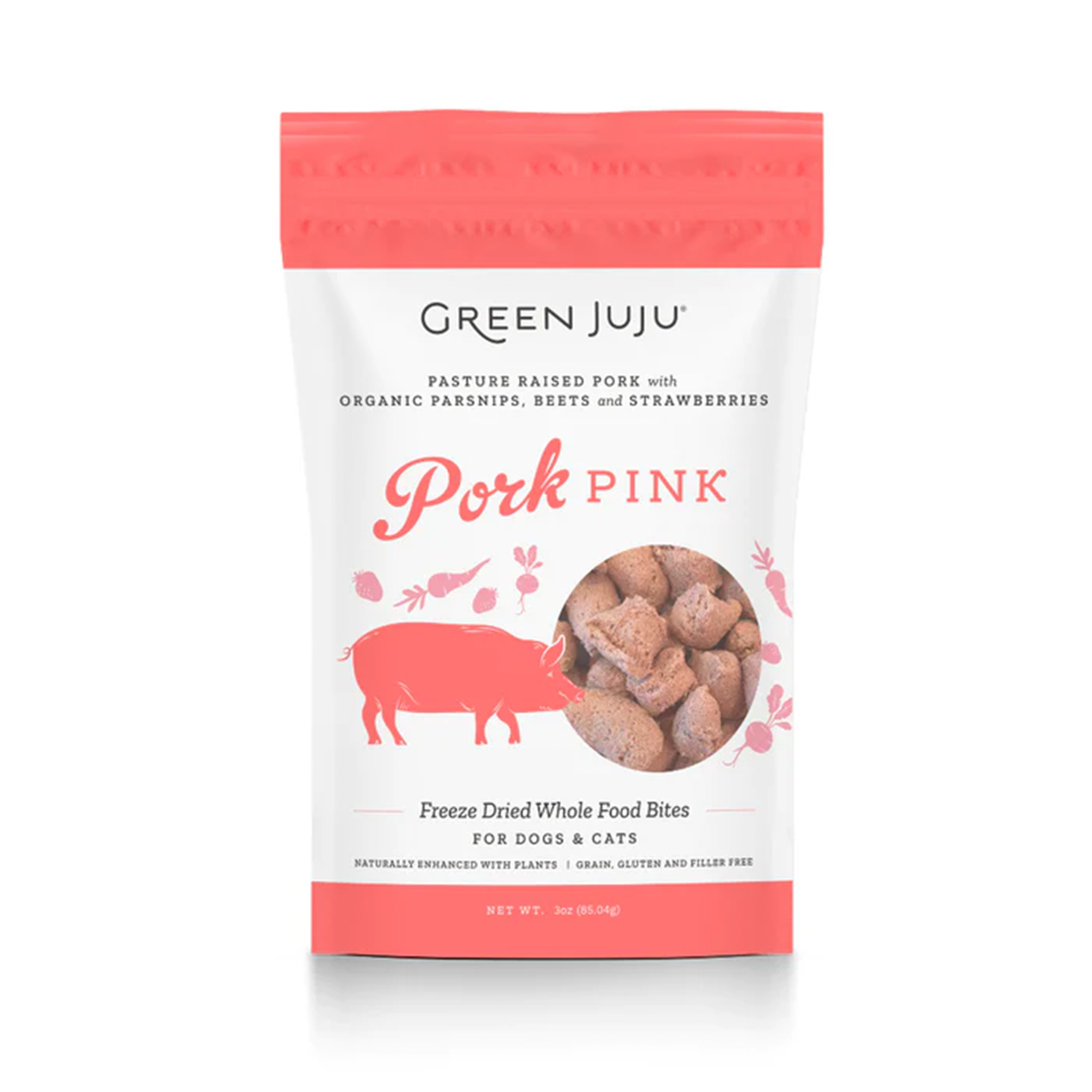 Green Juju Freeze-Dried Pork Bites for Dogs - All-Natural, Grain-Free Dog Treats - Perfect for Training, Rewards & Dental Health