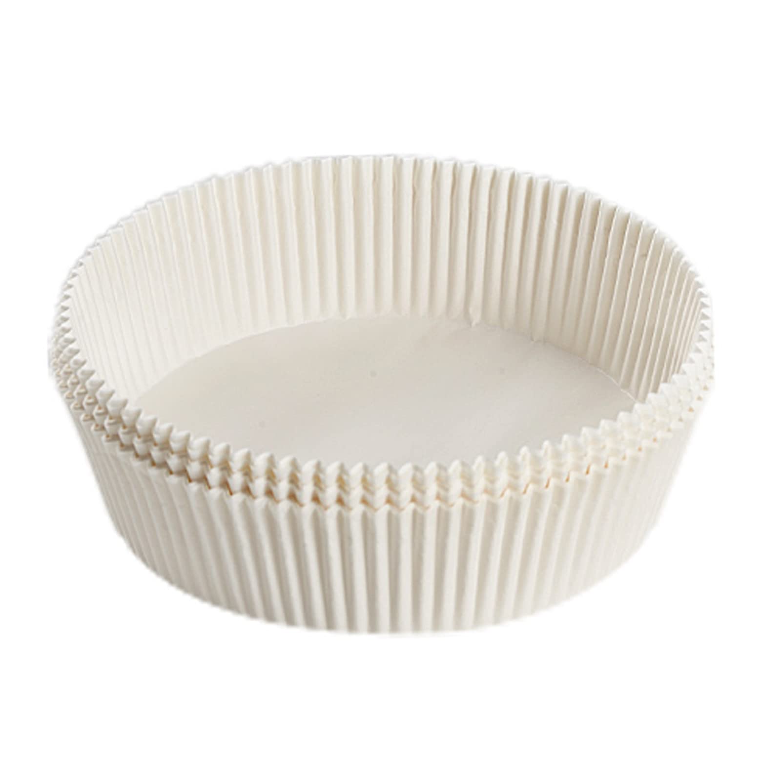 100Pcs Non-Stick Air Fryer Parchment Paper Liners - Unperforated Round Basket Liners for Baking, Roasting & Microwave - Disposable & Reusable - Perfect for Air Fryers, Toaster Ovens & Countertop Cooking (White)