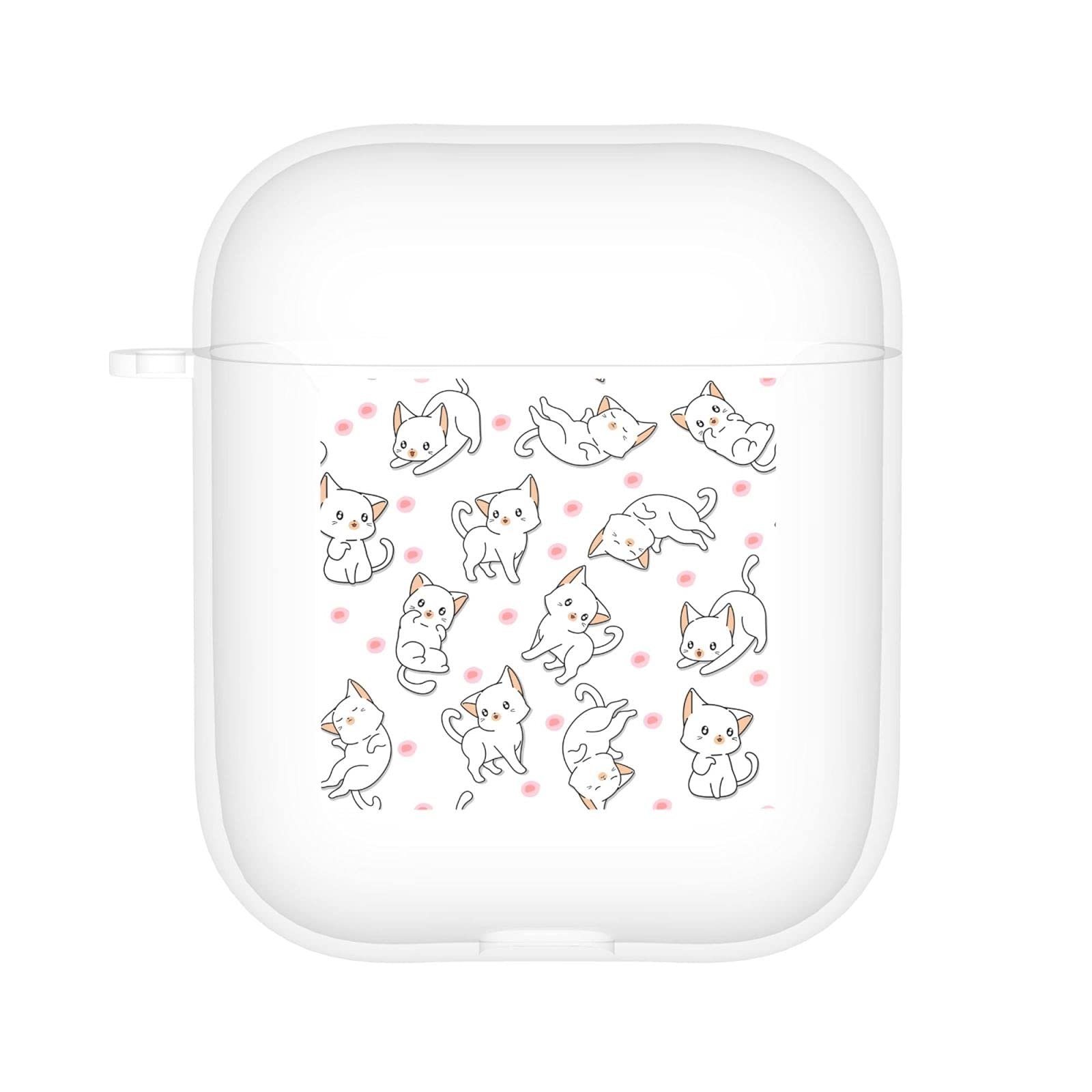 Cartoon Cat Airpod Case - Soft Silicone Cover for Airpods 1/2 - Wireless Charging - Cute Gift for Music Lovers