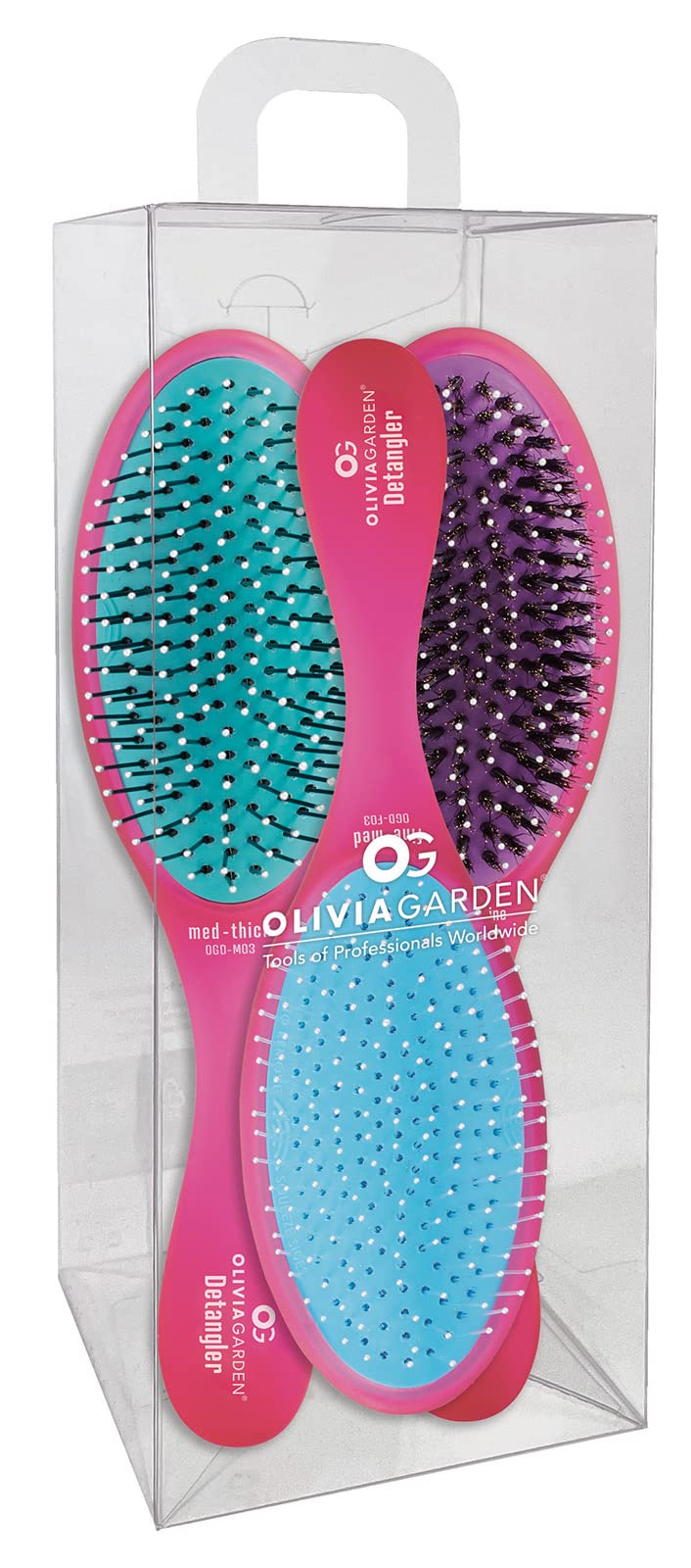 Olivia Garden Detangling Brush - Scalp Massage & Custom Bristles for All Hair Types - Home & Travel Use