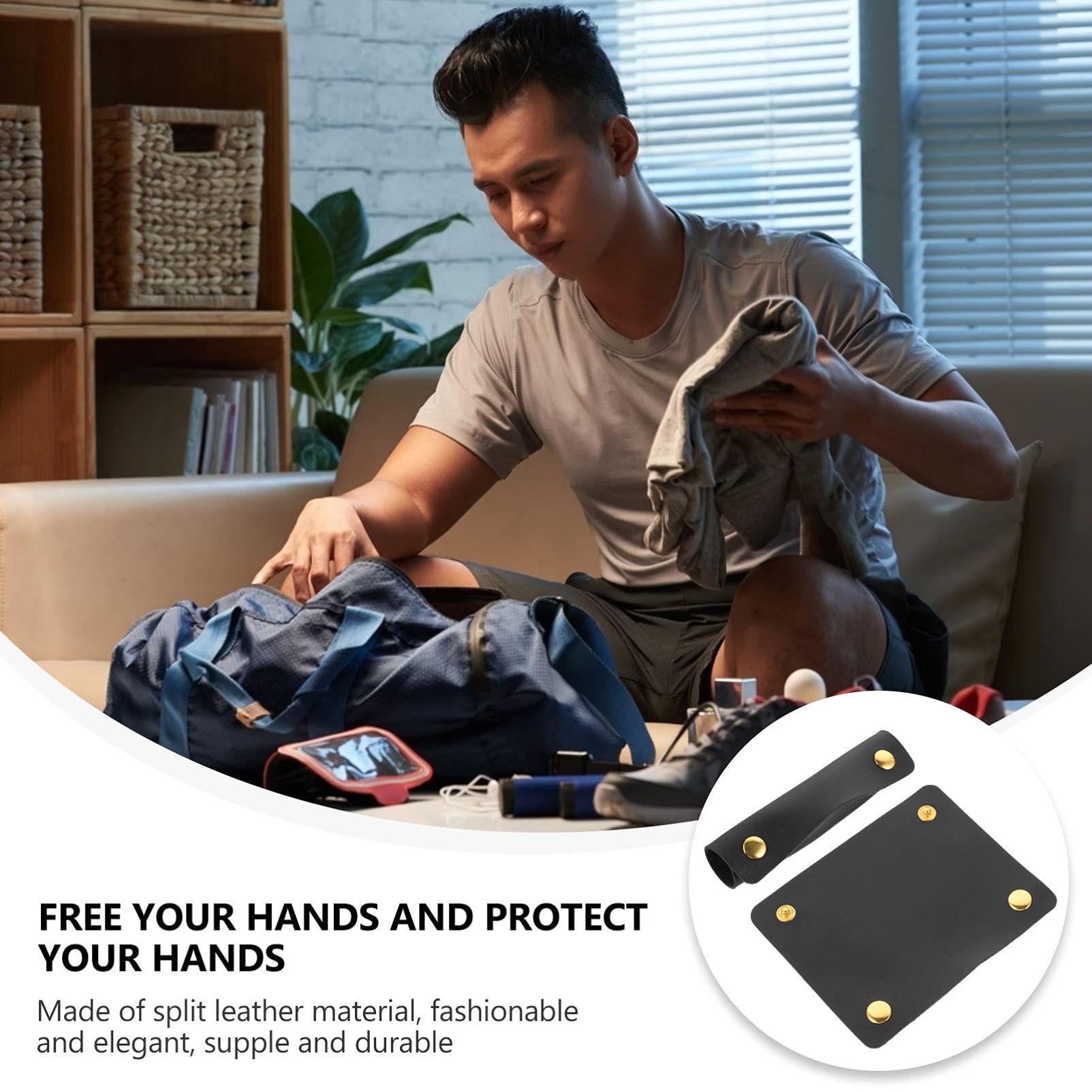 Hemoton 2-Pack Leather Handbag Handle Covers - Premium Replacement Handle Wraps for Luggage, Suitcase & Travel Bags (Black) - Perfect for Comfortable Grip & Stylish Protection During Travel