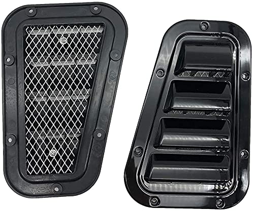 ABS Car Hood Ventilation Wings - Front Bonnet Vents & Side Trim Cover for Land Rover Defender 2004-2019 | Steel Air Flow Intake Scoop Vent Snow Cover | Off-Road Accessories & Hood Decor Upgrade | Perfect for Off-Roading & Extreme Weather Protection