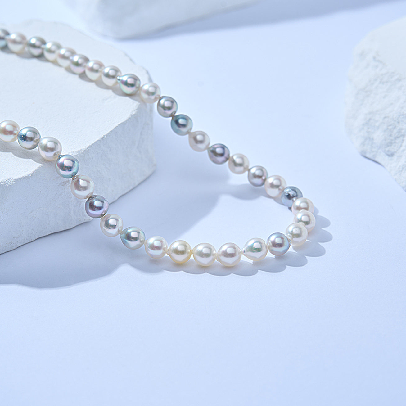 18K Gold Baroque Multicolor Akoya Pearl Necklace - Elegant Jewelry for Women, Perfect for Weddings, Parties & Special Occasions | KN00273