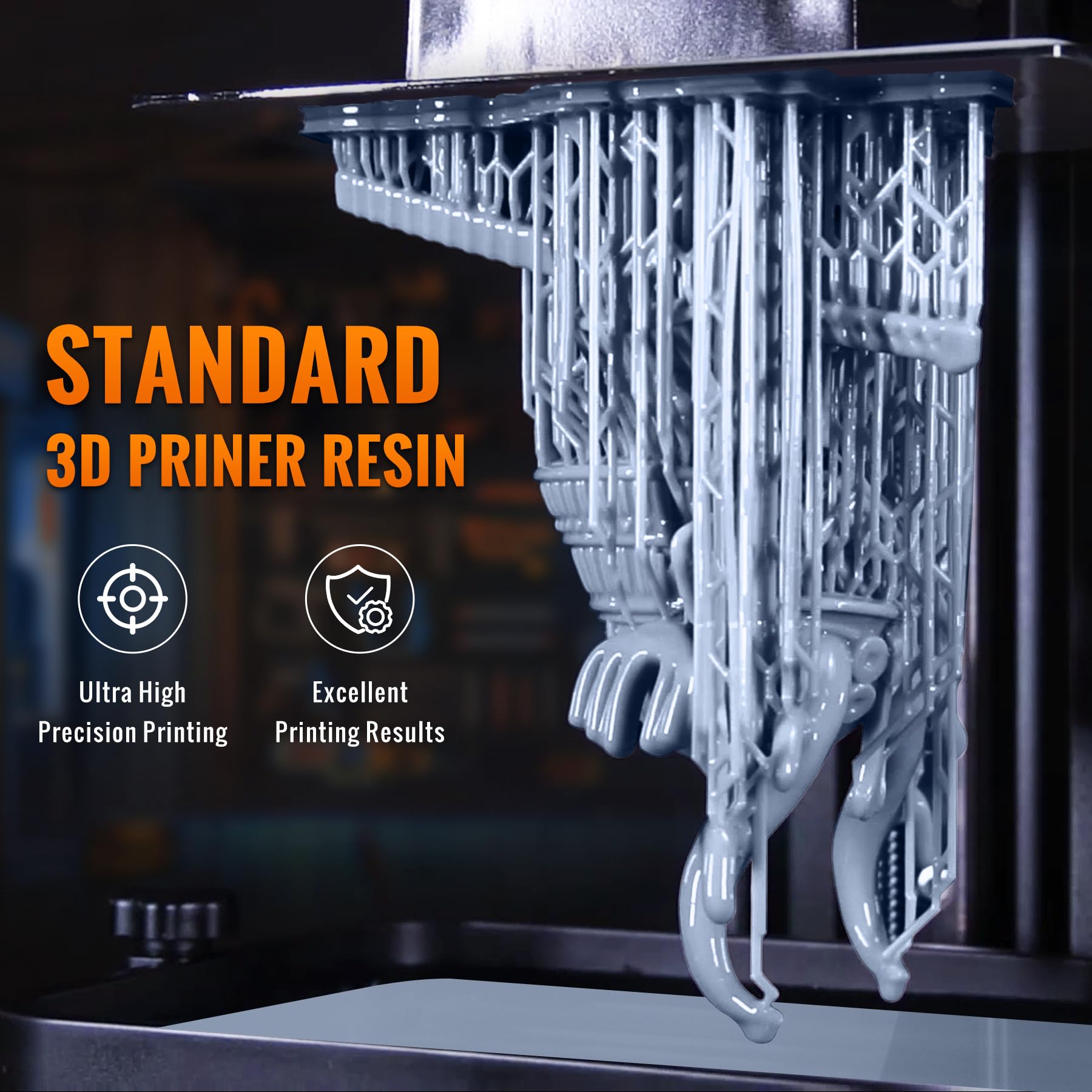 Premium 10KG 3D Printer Resin Bundle - 405nm UV Curing Standard Resin for LCD 3D Printers | Fast Curing Photopolymer Resin with Low Shrinkage & High Precision | 1KG Bottles | Ideal for Miniatures, Jewelry Making & Prototyping