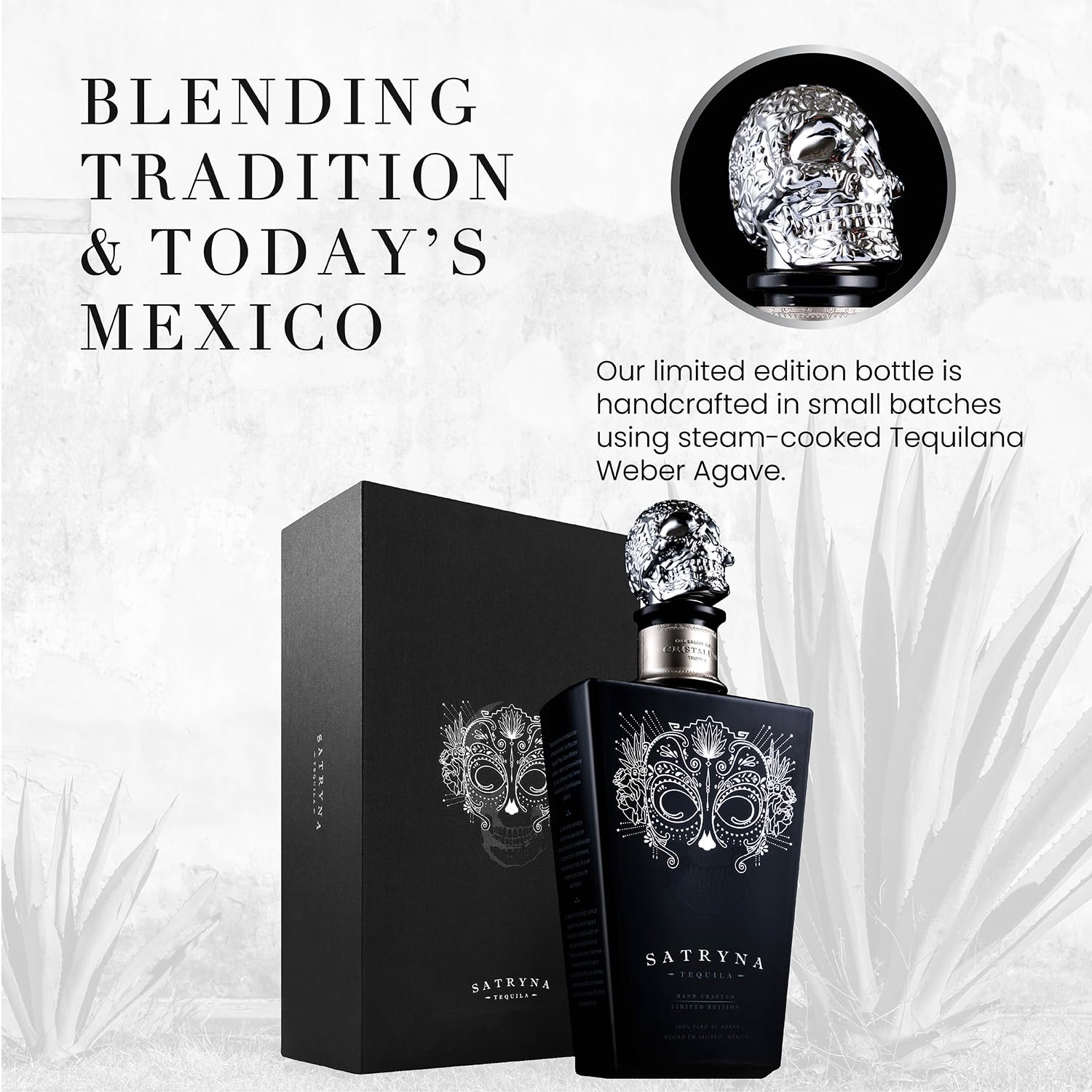 SATRYNA Añejo Cristalino Ultra Premium Tequila 70cl Gift Set - Luxury Aged Tequila for Special Occasions, Gifts & Cocktail Making