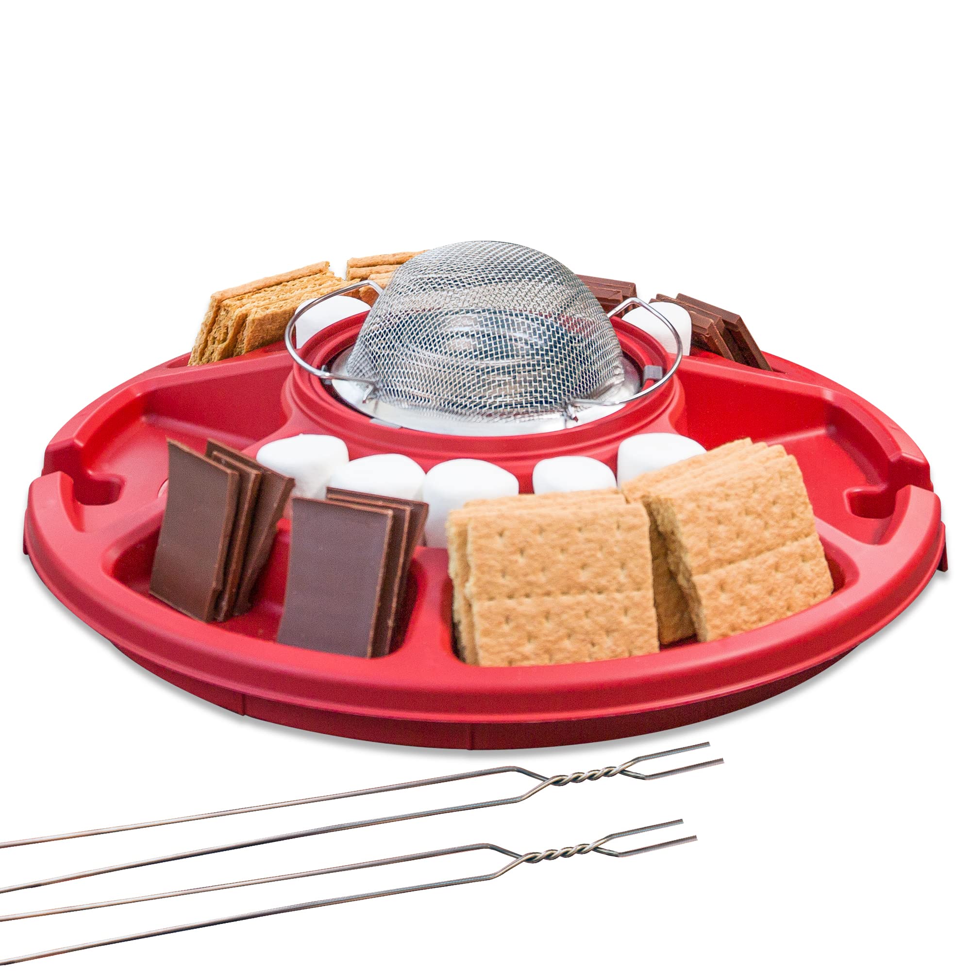 Sterno 70260 Smores Maker - Portable Tabletop Indoor & Outdoor S'mores Maker for Camping, Parties & Backyard BBQs - One Size, Red