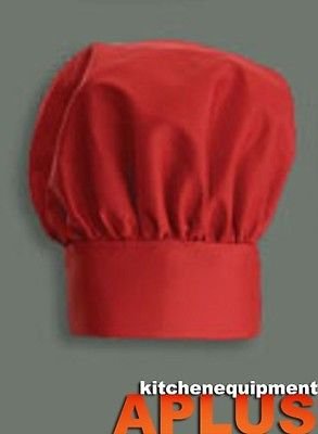Winco Red Professional Chef Hat - Cotton/Polyester Blend, Box Set of 24 (CH-13RD) - Perfect for Restaurants, Catering & Culinary Schools