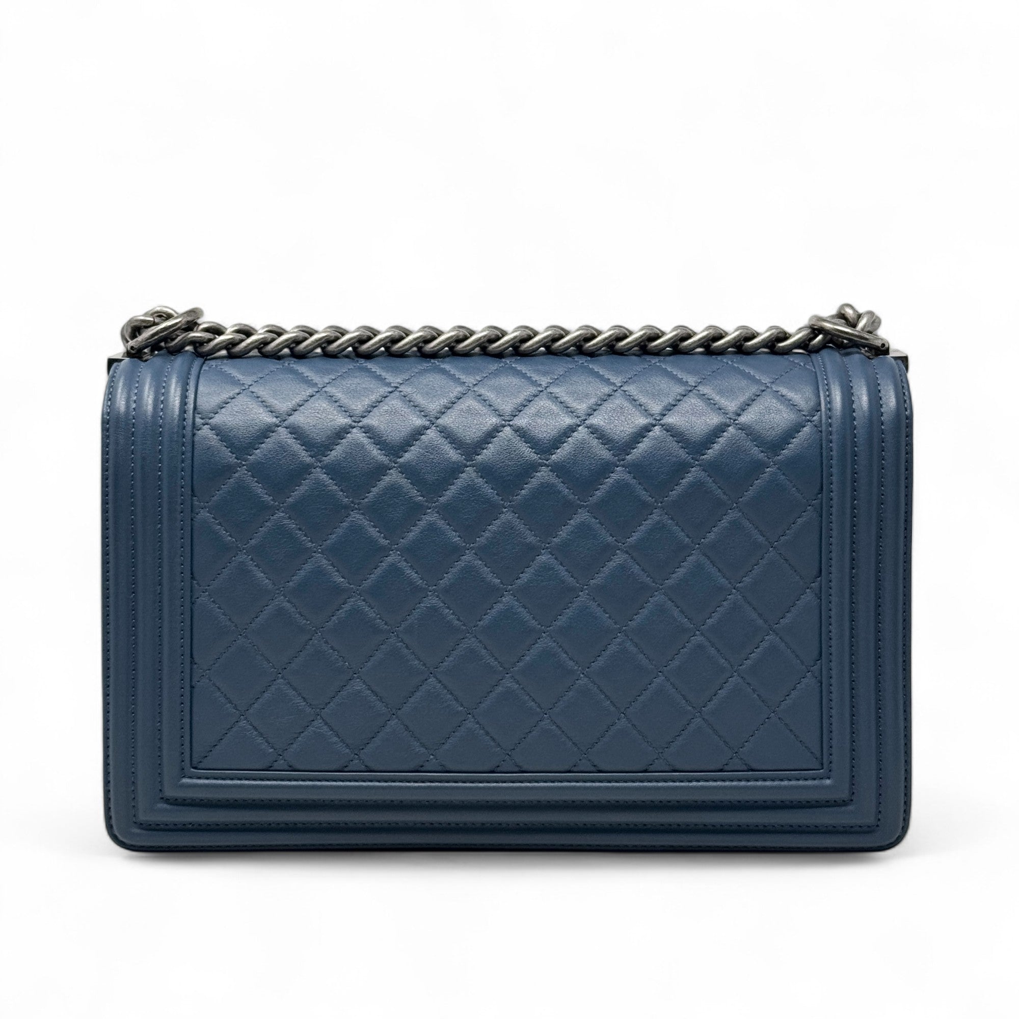Chanel Blue Large Boy Bag - Luxury Designer Handbag for Women | Perfect for Parties, Weddings & Evening Events