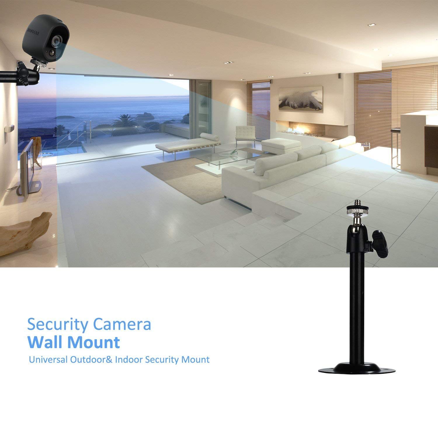 5.5 Inch Security Camera Wall Mount for Arlo & CCTV Bullet Cameras - Heavy Duty Outdoor/Indoor Ceiling Mount Bracket (4 Pack, Black) - Perfect for Home Surveillance, Office Security & Business Monitoring
