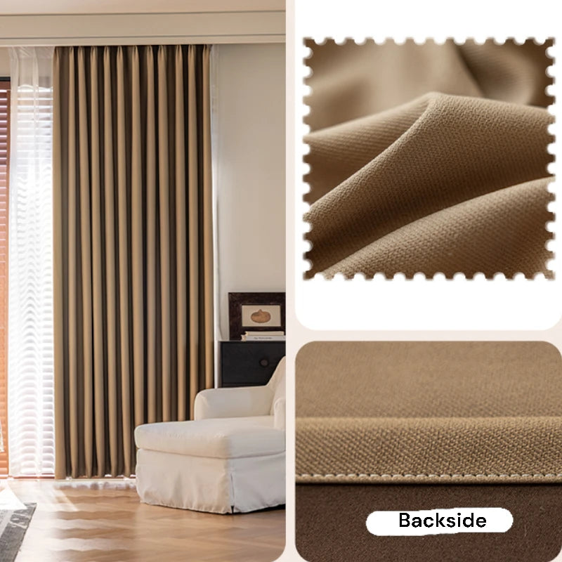 Amina Chenille Blackout Curtains - Thermal Insulated Custom Window Drapes for Bedroom & Living Room - Noise Reducing & Light Blocking for Better Sleep & Privacy