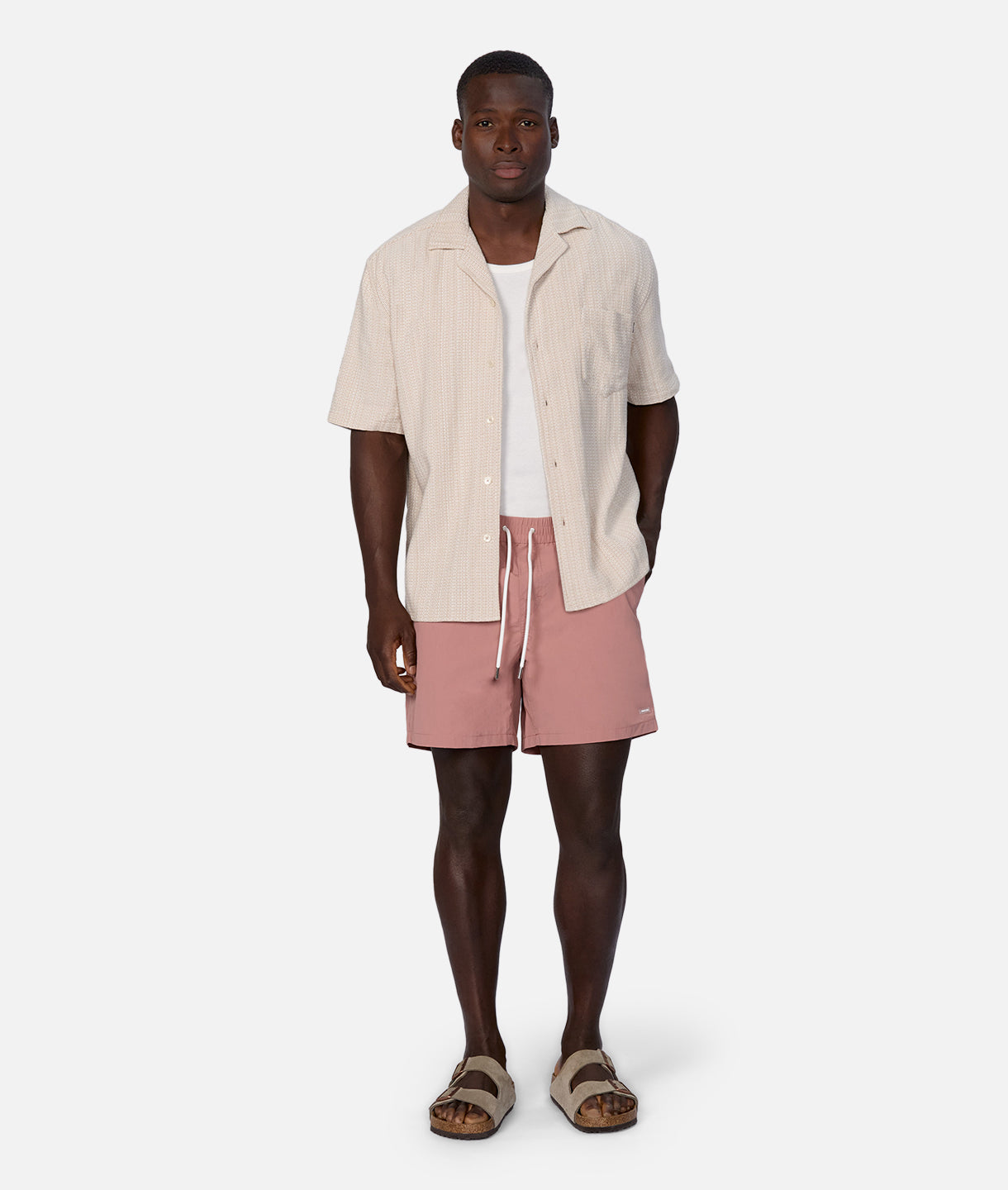 Memphis Short Sleeve Shirt in Wheat Color - Comfortable Casual Wear for Men | Perfect for Summer Outings, Beach Trips & Weekend Getaways
