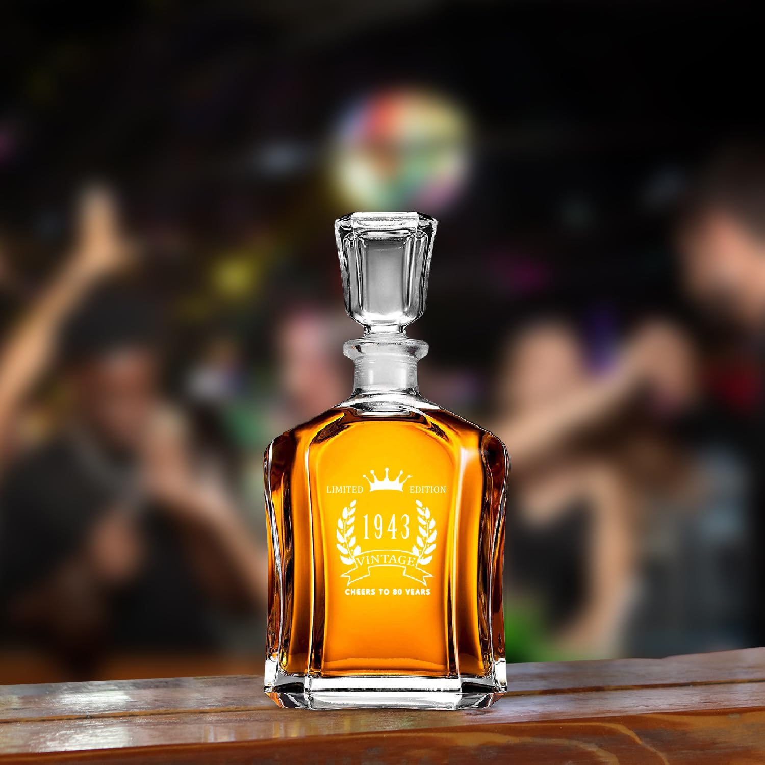 Premium Aged Whiskey Decanter Set - Perfect 80th Birthday Gift for Men, Whiskey Lovers & Collectors | Elegant Home Bar Accessory for Anniversaries, Retirement & Special Occasions