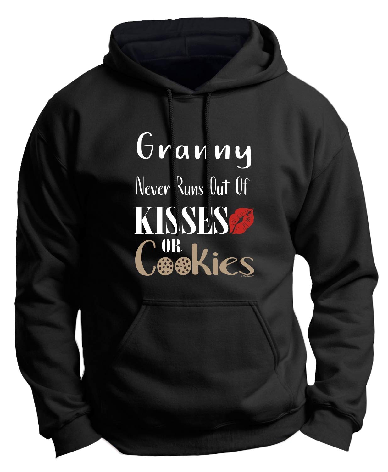 Granny Never Runs Out Kisses Cookies Premium Hoodie Sweatshirt - Cozy Pullover for Women & Men - Perfect for Family Gatherings, Christmas Gifts & Casual Outings