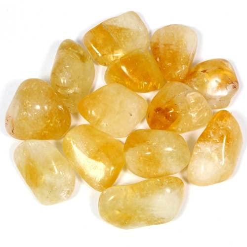 Pachamama Essentials Citrine Tumbled Stones - Grade A Natural Healing Crystals (5-Piece Set) for Meditation, Reiki, Chakra Balancing & Home Decor