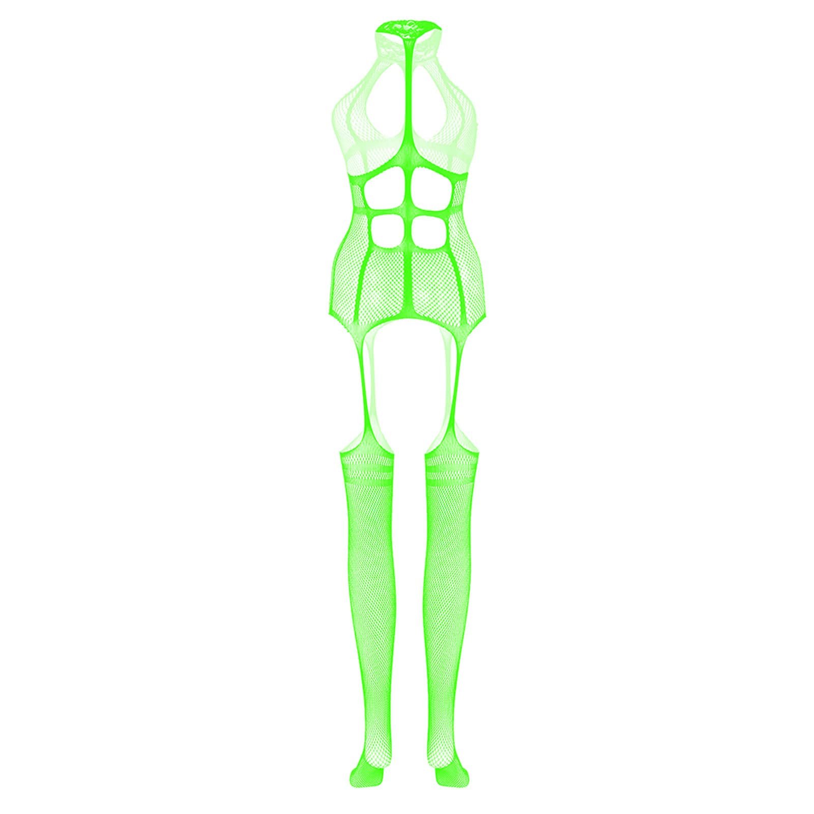 Sexy Fishnet Lingerie for Women - Cut Out See-Through Bodystocking with Crotchless Design | Naughty Lingerie Bodysuit for Romantic Nights & Boudoir Photography
