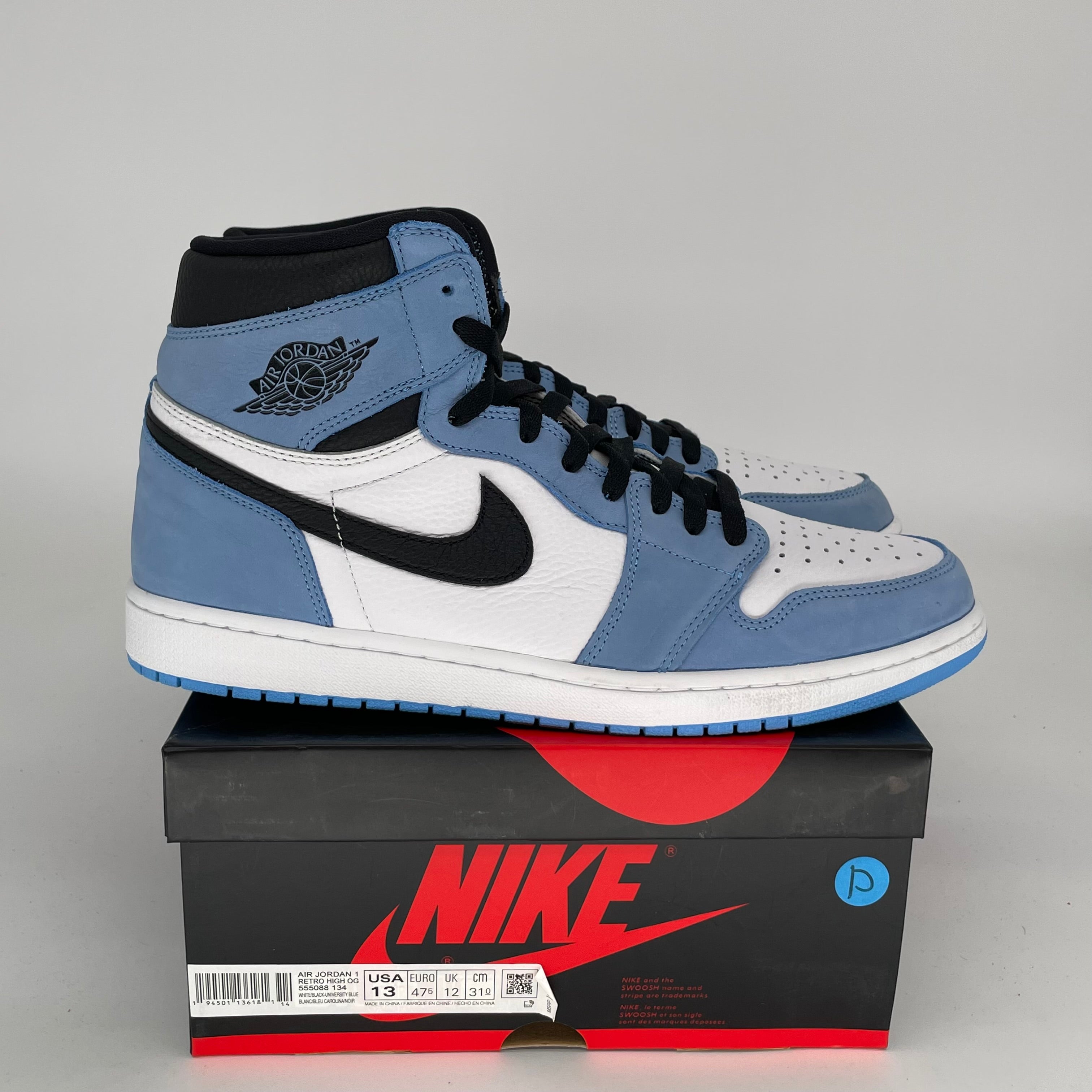 AIR JORDAN 1 UNIVERSITY BLUE MEN'S BASKETBALL SHOES SIZE 13 (555088-134) - Perfect for Streetwear, Sneaker Collection & Basketball Games