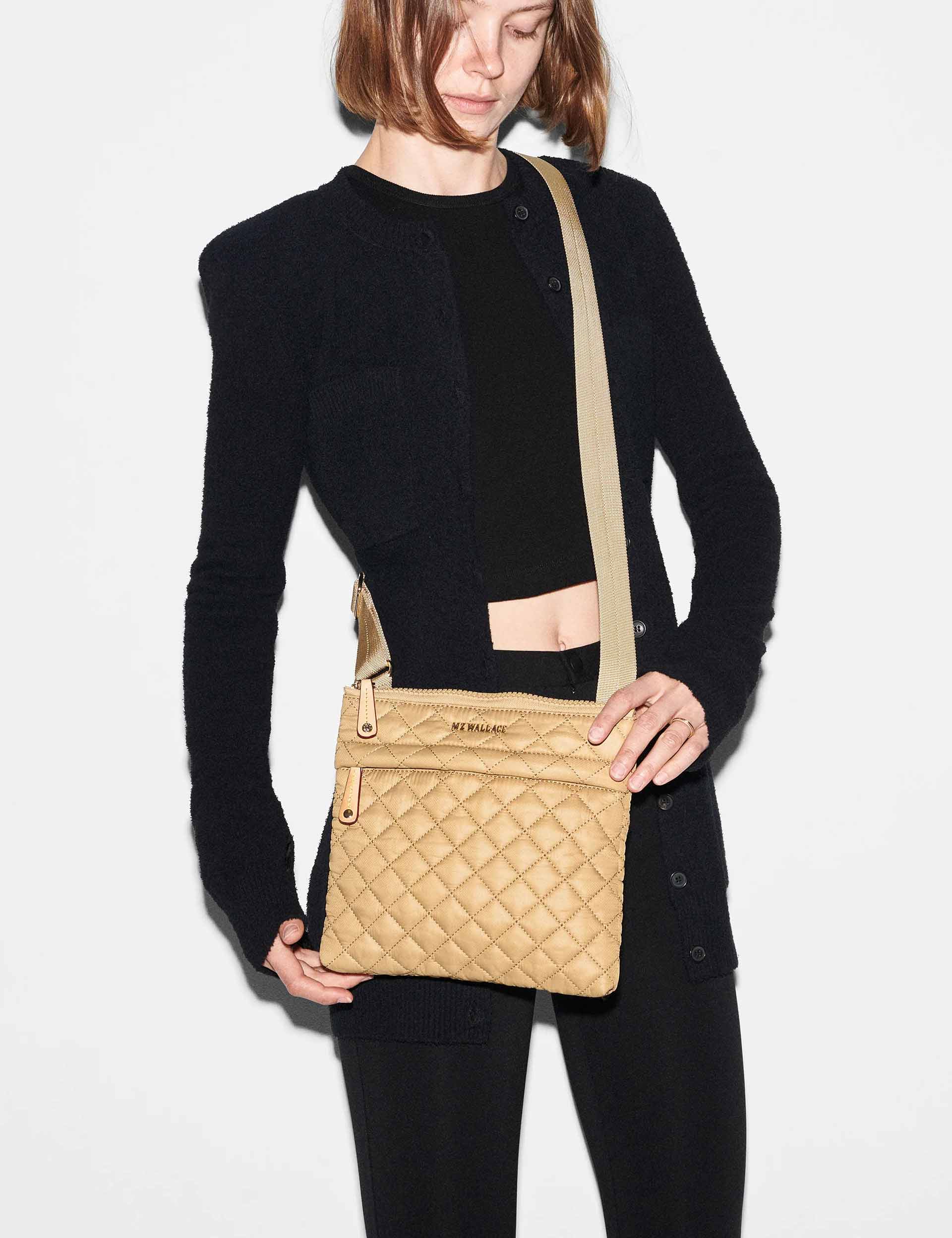 Metro Flat Crossbody Bag in Camel Color - Stylish & Lightweight Purse for Women - Perfect for Work, Travel & Everyday Use