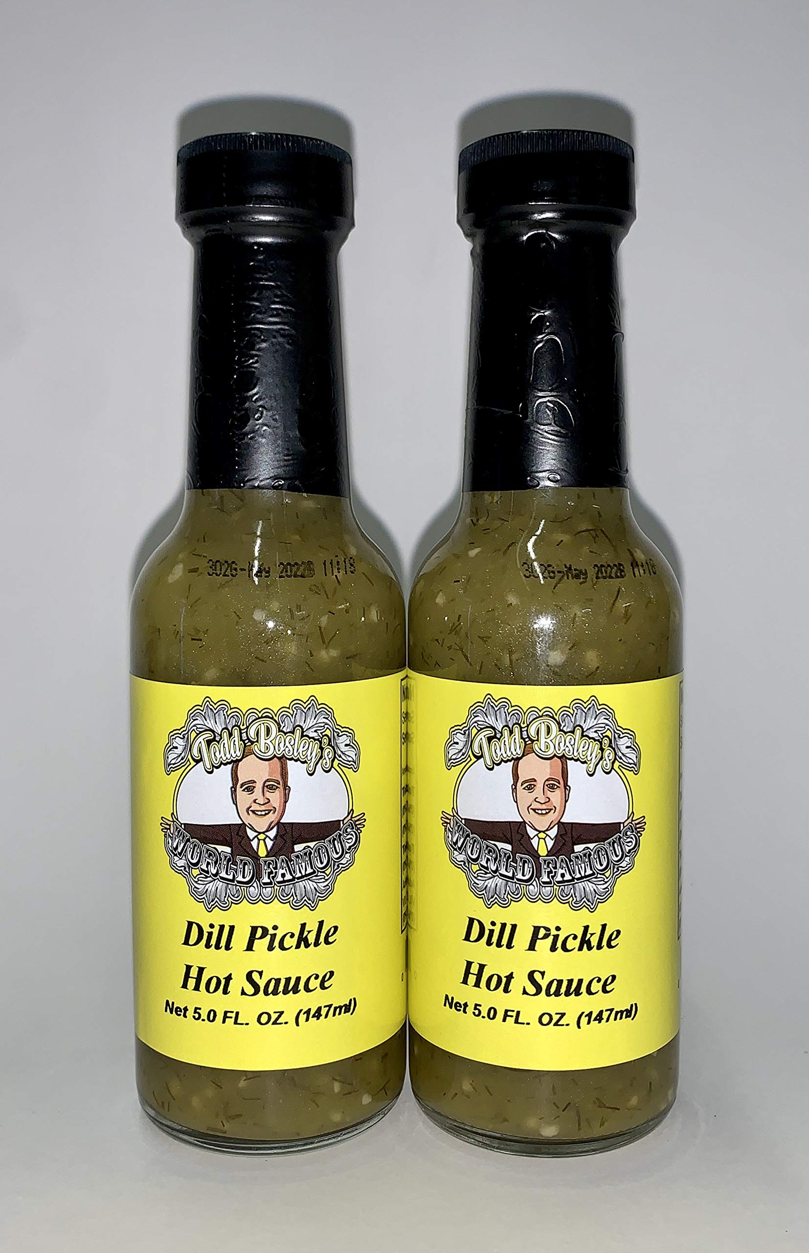 Todd Bosley's World Famous Dill Pickle Hot Sauce - Spicy Pickle Flavor, 2 Pack - Perfect for Burgers, Wings & Bloody Marys