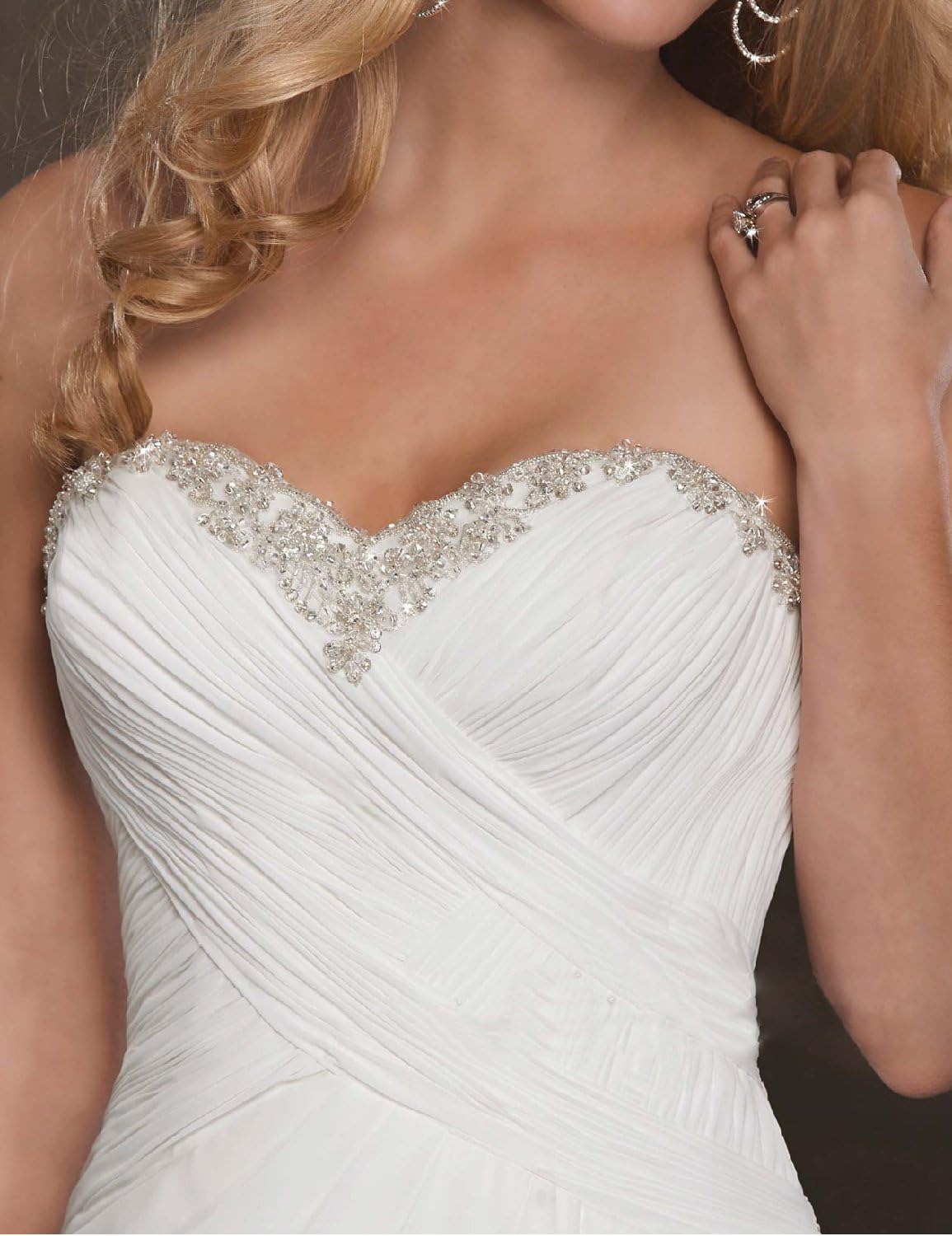 Strapless Chiffon Beach Wedding Dress 2025 - A-Line Long Bridal Gown for Bride | Perfect for Beach, Destination & Summer Weddings