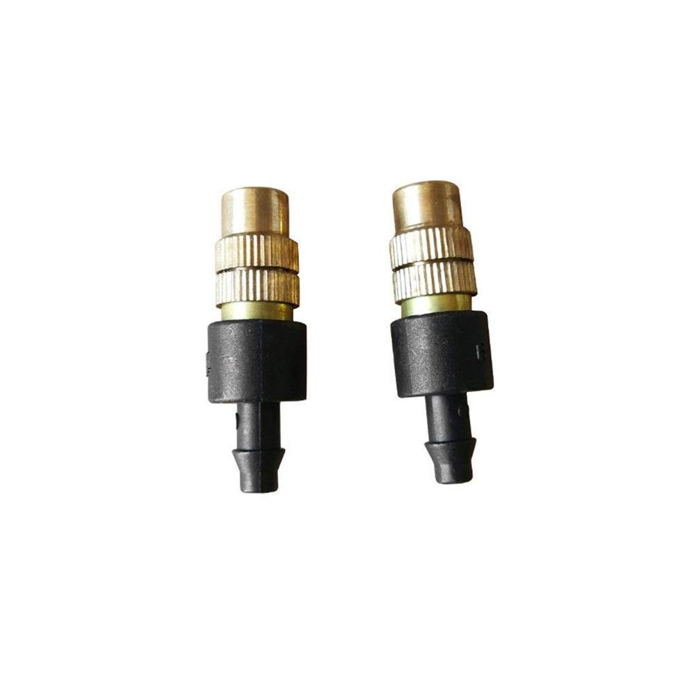 20PCS Copper Misting Nozzles - Brass Garden Watering Spray Sprinklers with Cooling Thread for Plants, Flowers & Lawn Care - Perfect for Greenhouse, Hydroponics & Outdoor Gardening (Yellow)