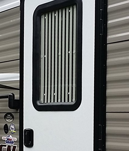 RV Door Window Shades – Adjustable Sun Glare Control & Privacy Screen with Finger Lever for Easy Operation | Maintains Outside View Without Opening Screen Door | Includes Clear Glass Replacement Kit (Room Darkening) – Perfect for Camping, Road Trips & RV Living
