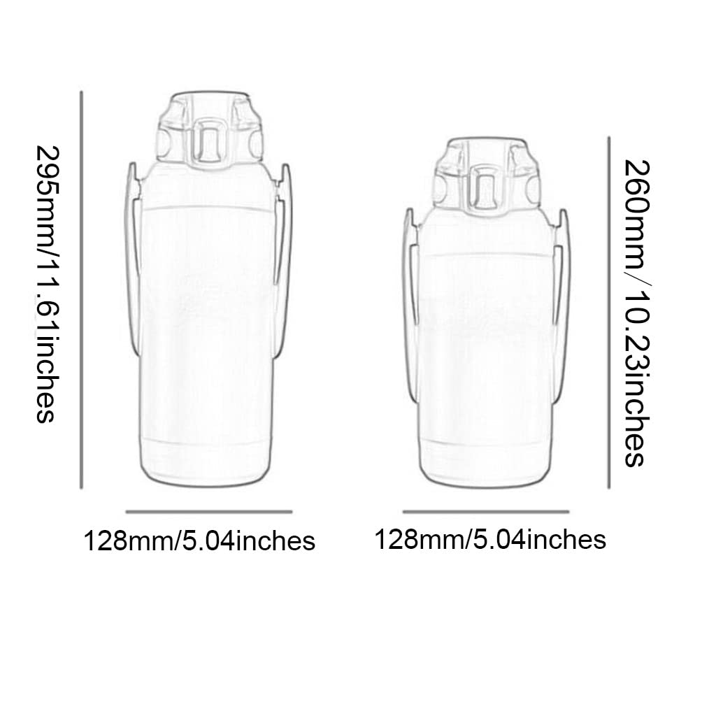 Insulated Sports Water Bottle with Straw & Large Handle - 1100ml Leak-Proof Thermos for Gym, Hiking, School & Travel - BPA-Free Green Reusable Hydration Bottle for Fitness & Outdoor Activities
